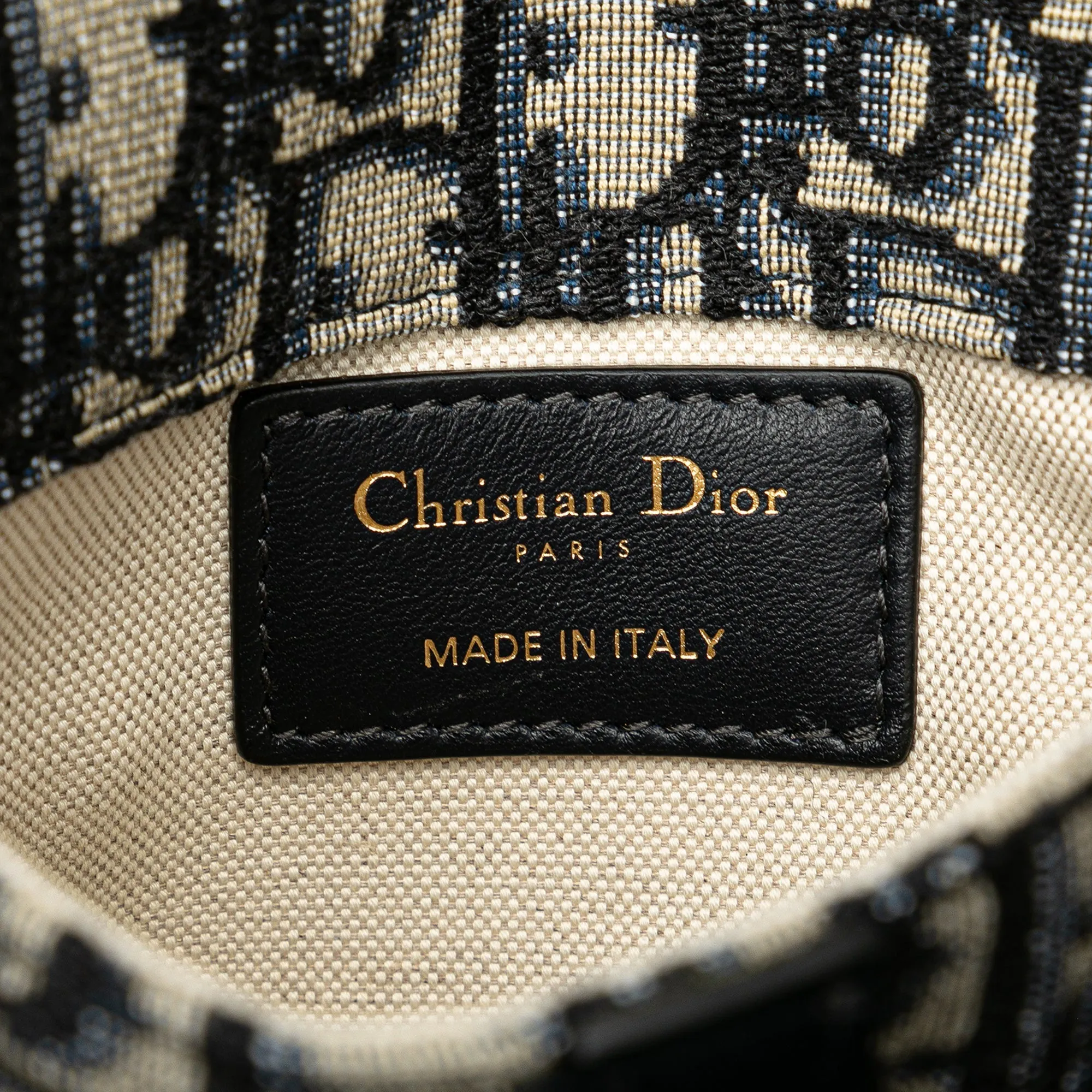 Blue Dior Oblique Canvas Saddle Belt Bag
