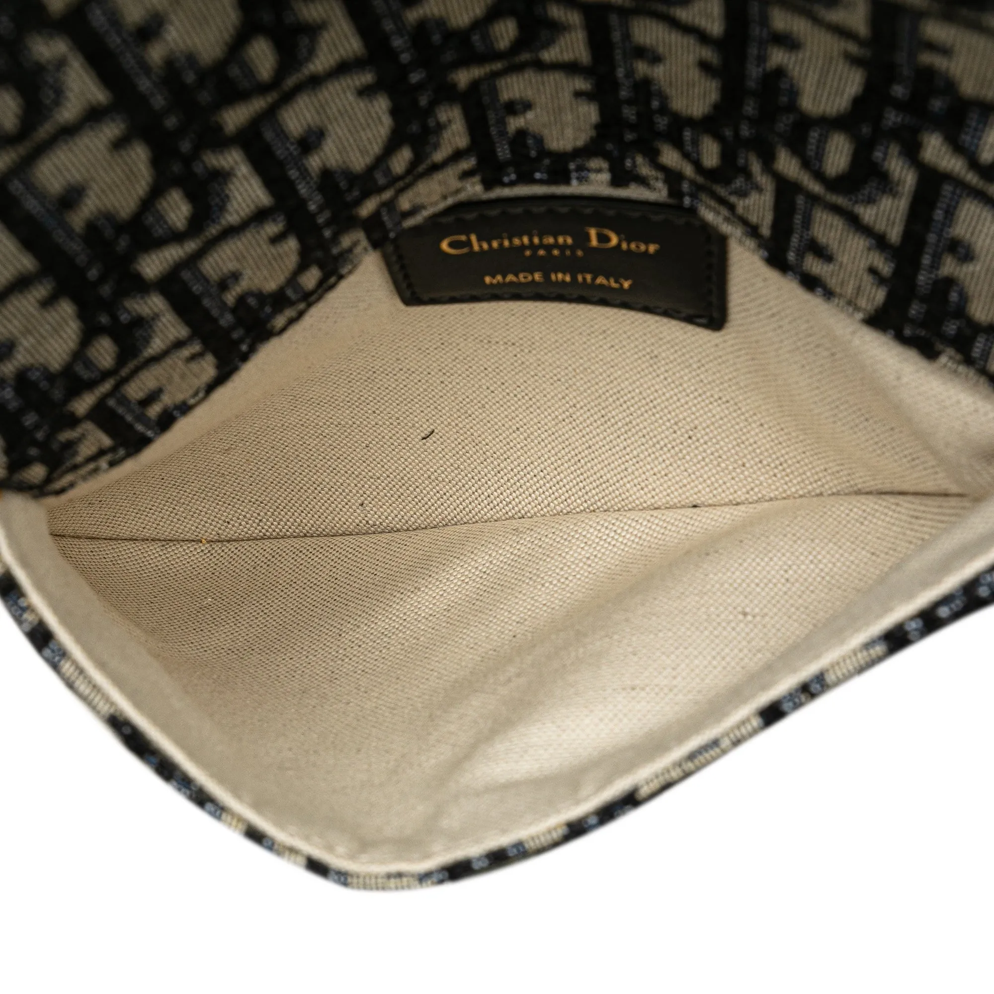 Blue Dior Oblique Canvas Saddle Belt Bag