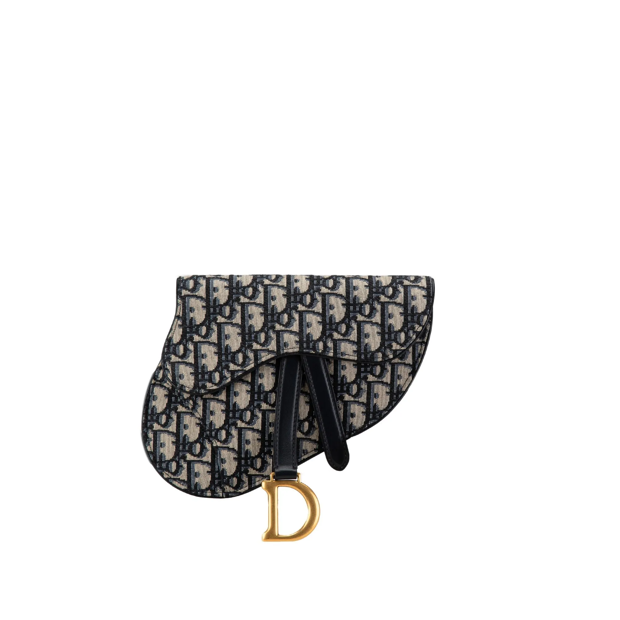 Blue Dior Oblique Canvas Saddle Belt Bag