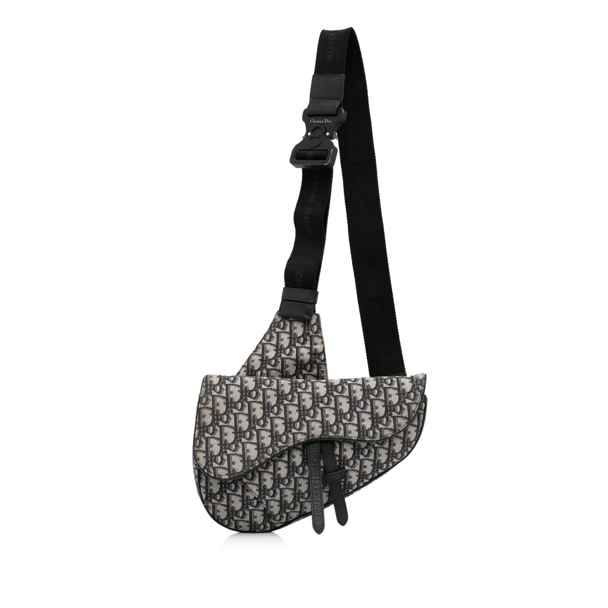 Blue Dior Oblique Canvas Saddle Crossbody