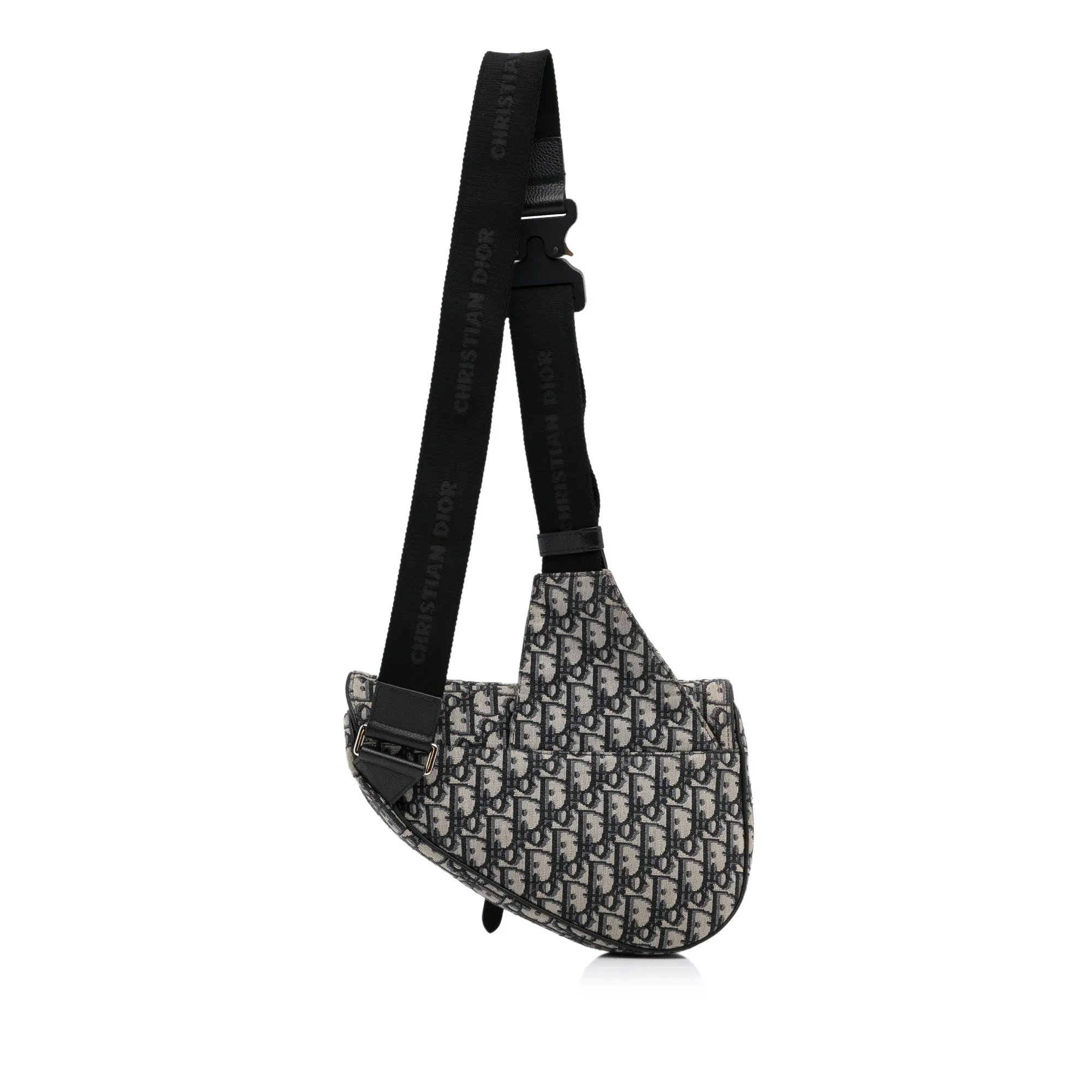 Blue Dior Oblique Canvas Saddle Crossbody