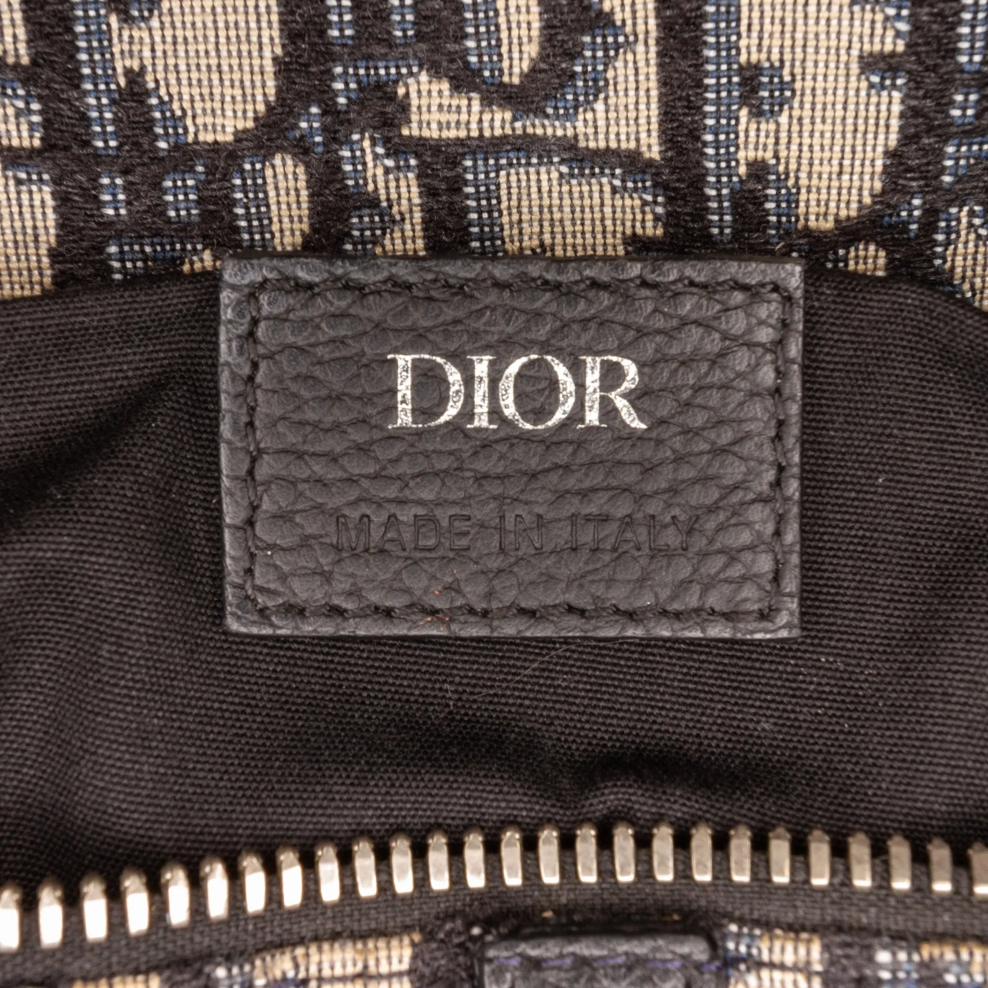 Blue Dior Oblique Canvas Saddle Crossbody