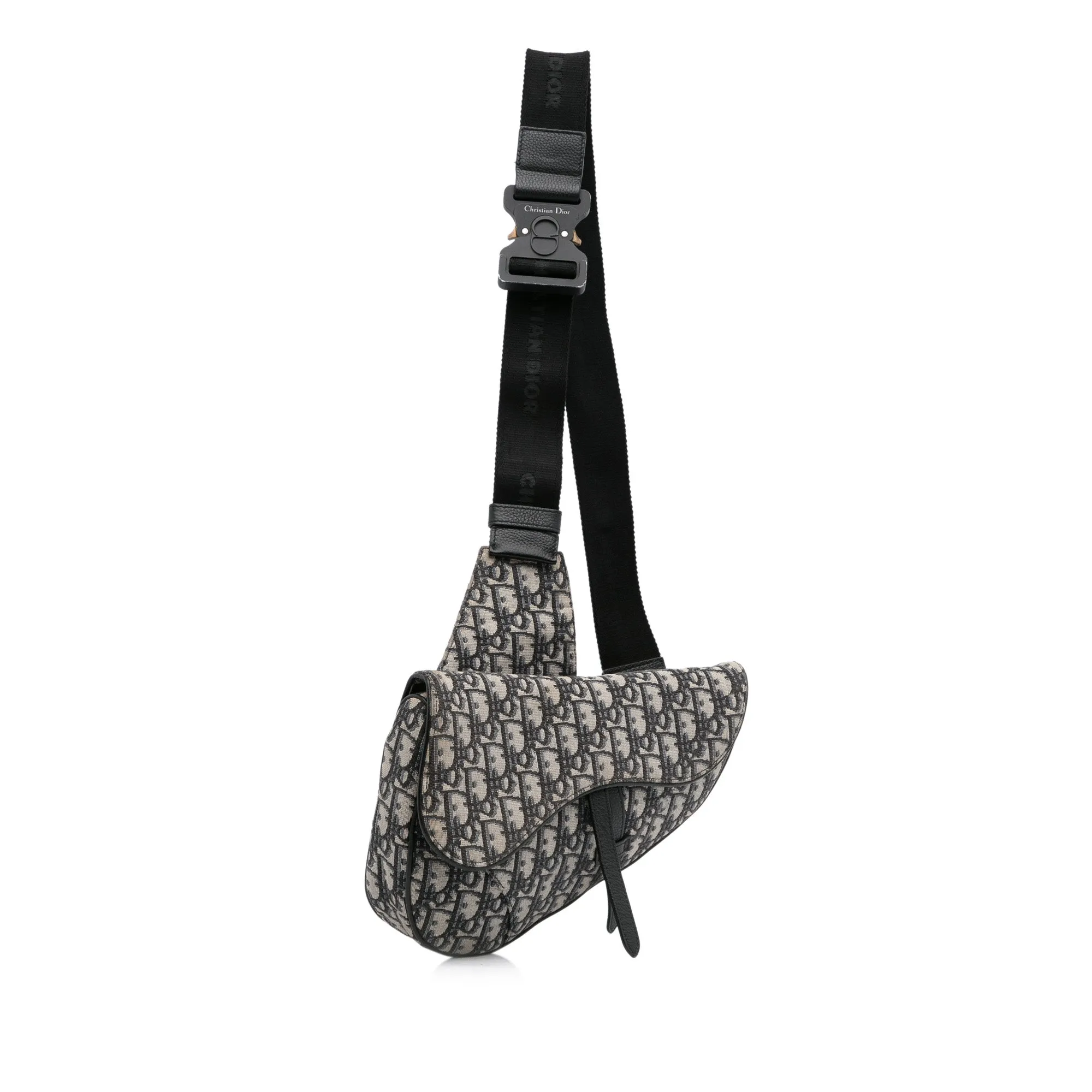 Blue Dior Oblique Canvas Saddle Crossbody