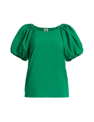 Bubble Sleeve Scoop Neck Blouse