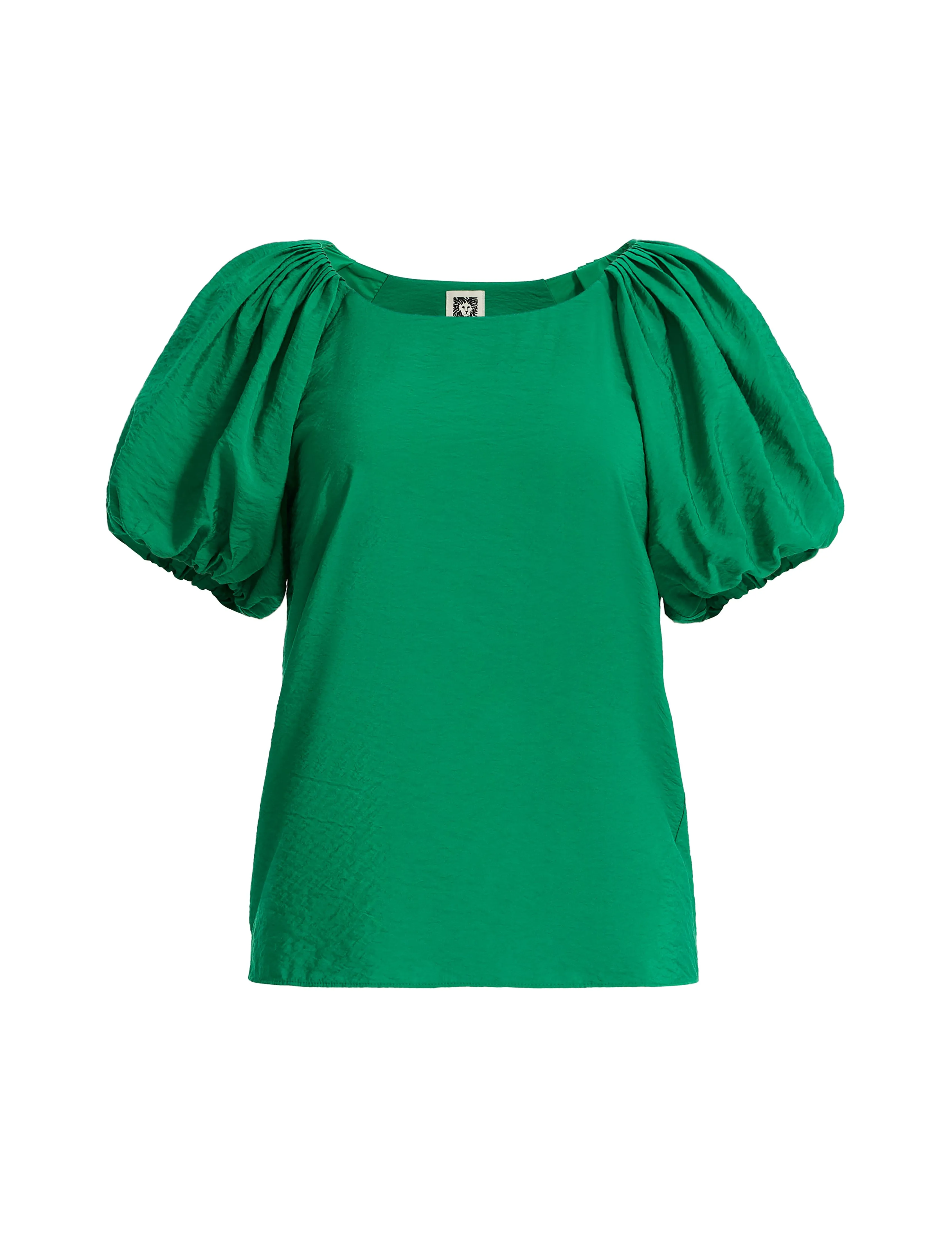 Bubble Sleeve Scoop Neck Blouse