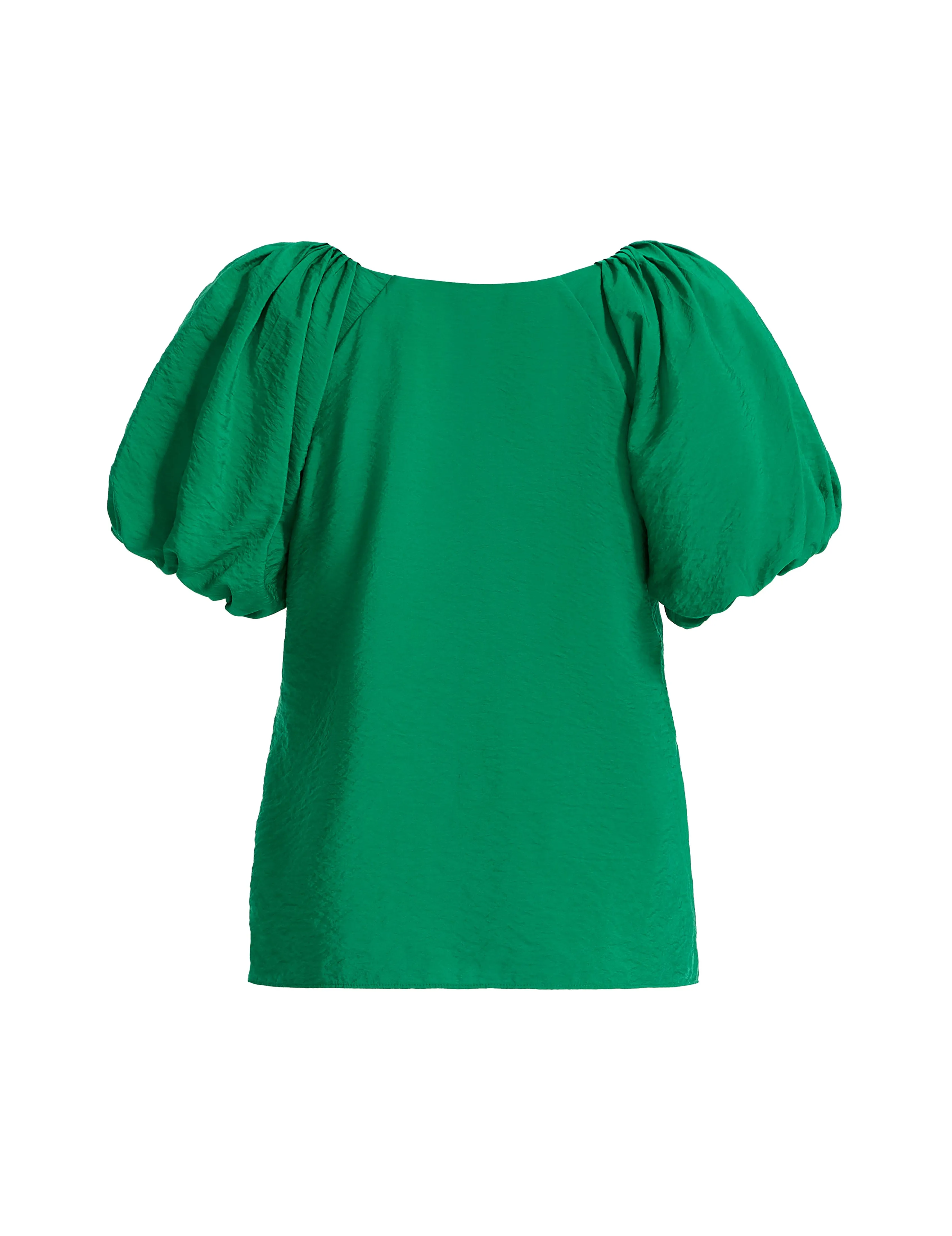 Bubble Sleeve Scoop Neck Blouse