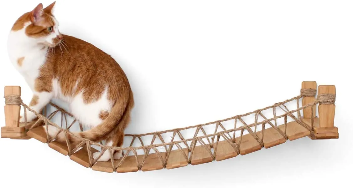 CatastrophiCreations Cat Bridge Wall-Mounted Play and Lounge Toy Cat Tree Tower Alternative for Pets
