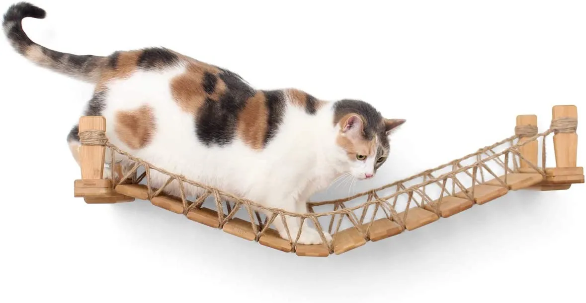 CatastrophiCreations Cat Bridge Wall-Mounted Play and Lounge Toy Cat Tree Tower Alternative for Pets