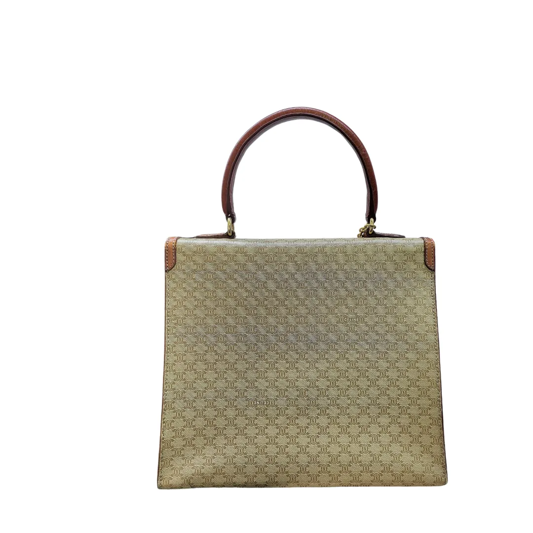 CELINE Macadam Gancini Top Handle Handbag Beige L26.5 x H24 x 12.5cm