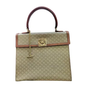 CELINE Macadam Gancini Top Handle Handbag Beige L26.5 x H24 x 12.5cm