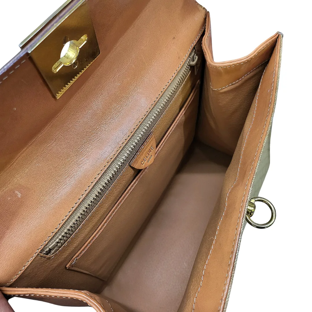 CELINE Macadam Gancini Top Handle Handbag Beige L26.5 x H24 x 12.5cm