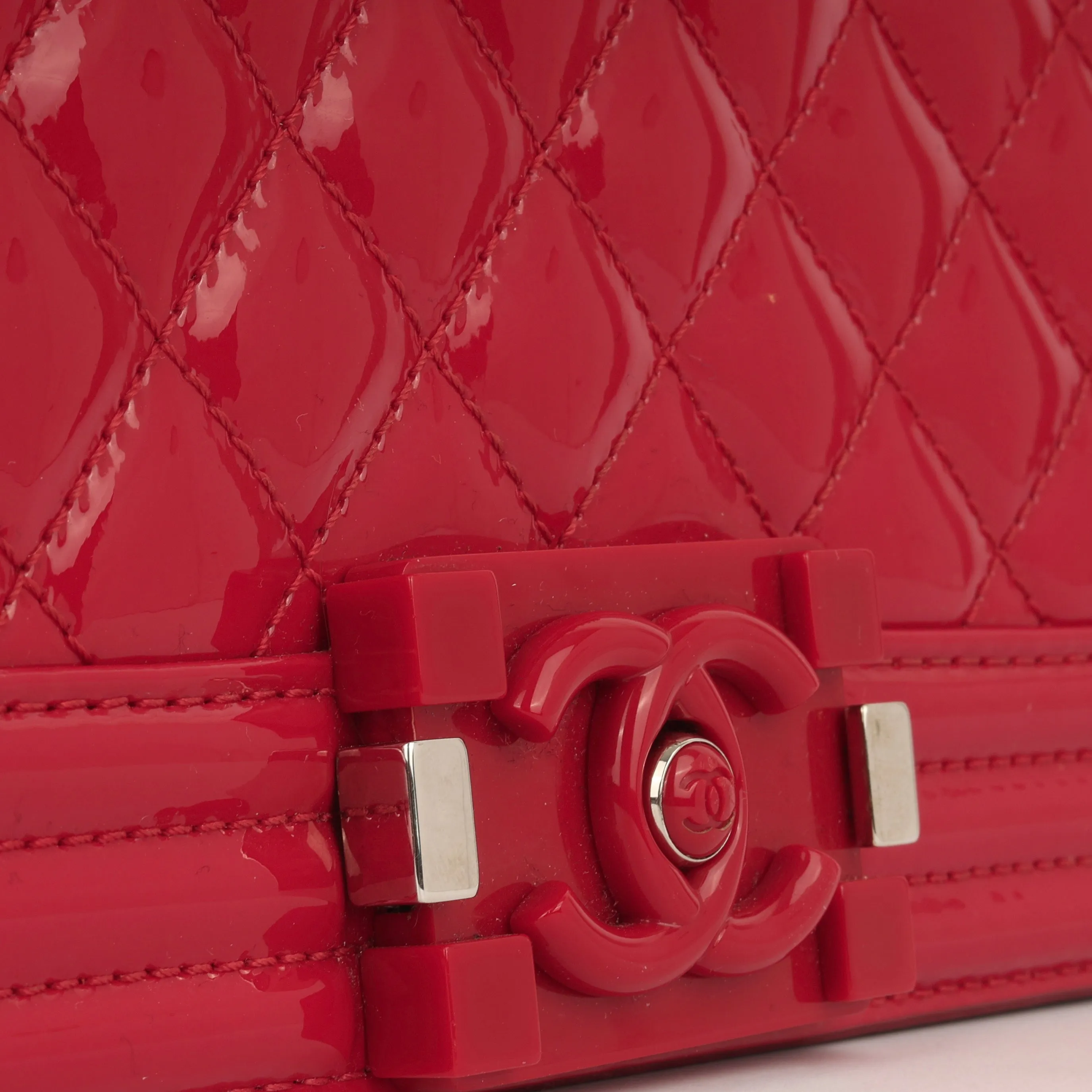 Chanel Boy Bag - Old Medium Red Patent