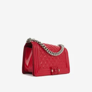 Chanel Boy Bag - Old Medium Red Patent