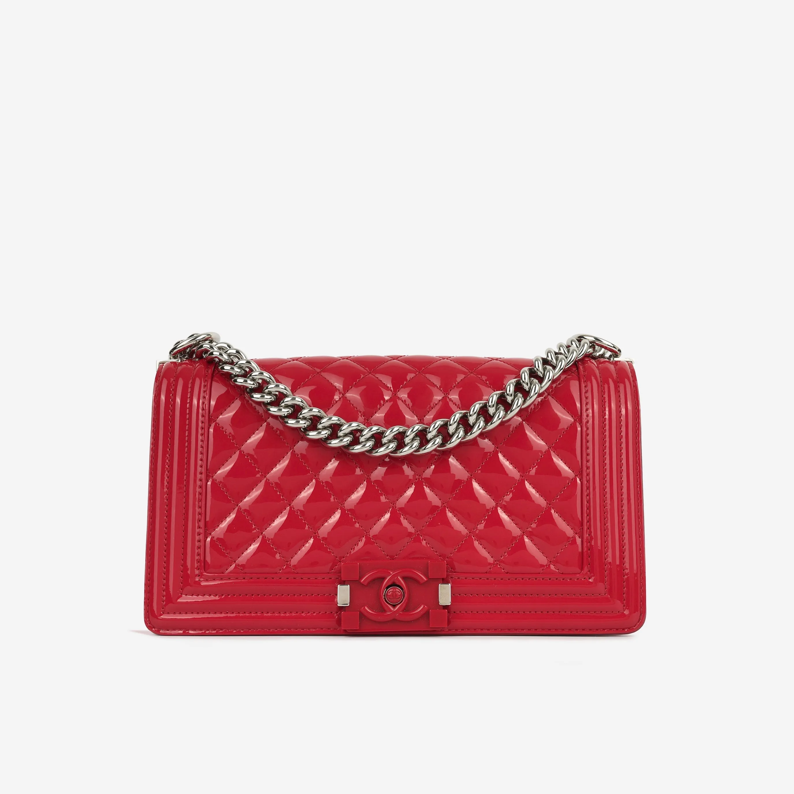Chanel Boy Bag - Old Medium Red Patent