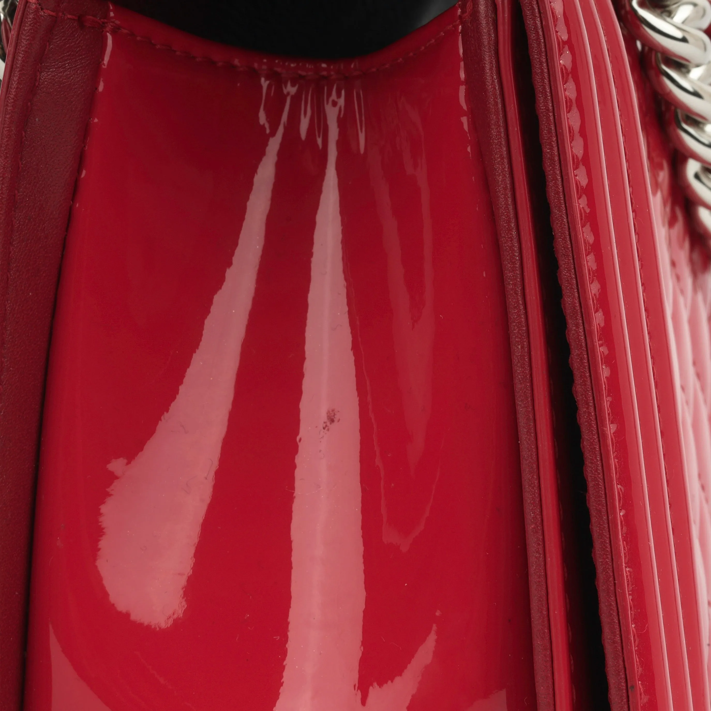 Chanel Boy Bag - Old Medium Red Patent