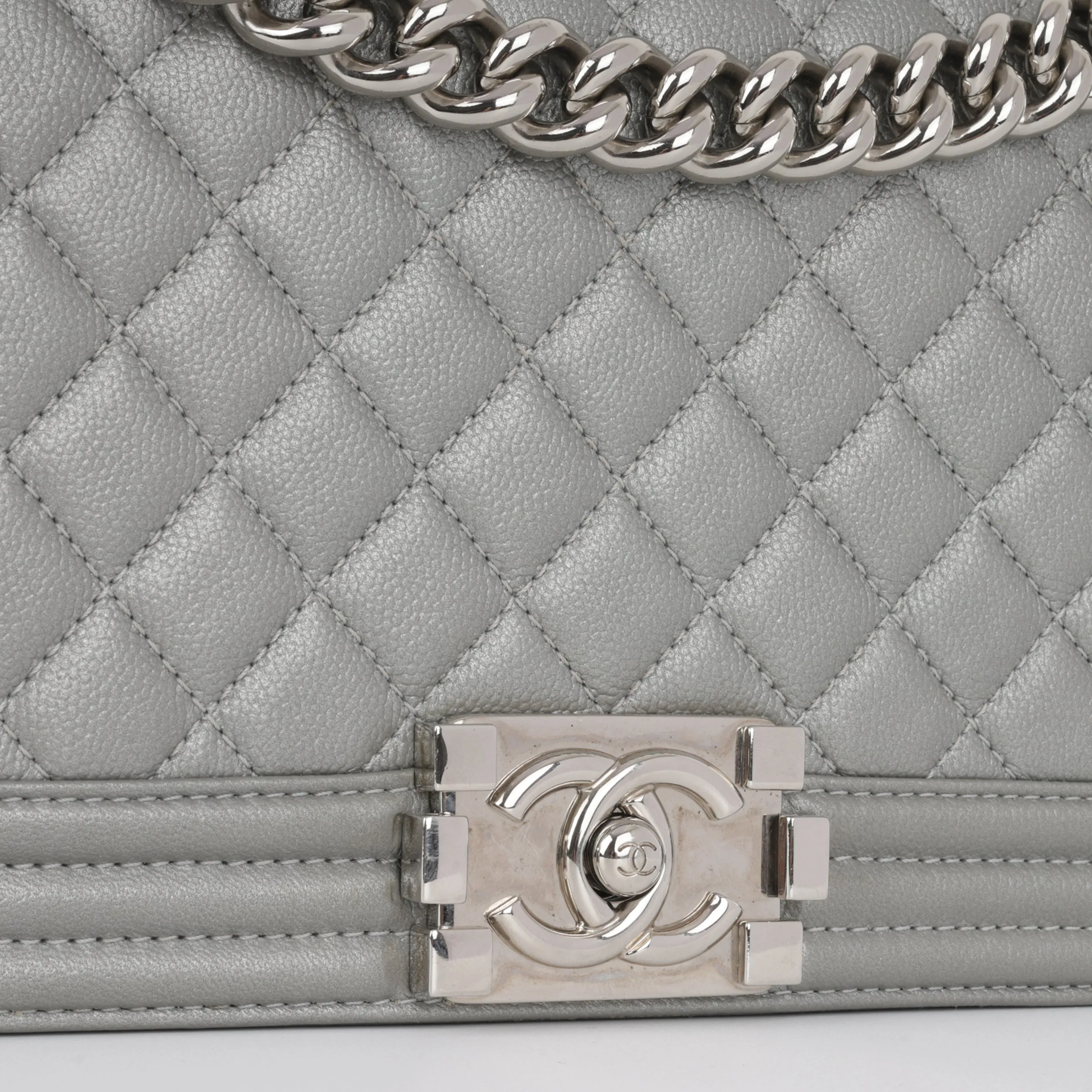 Chanel Boy Bag - Silver