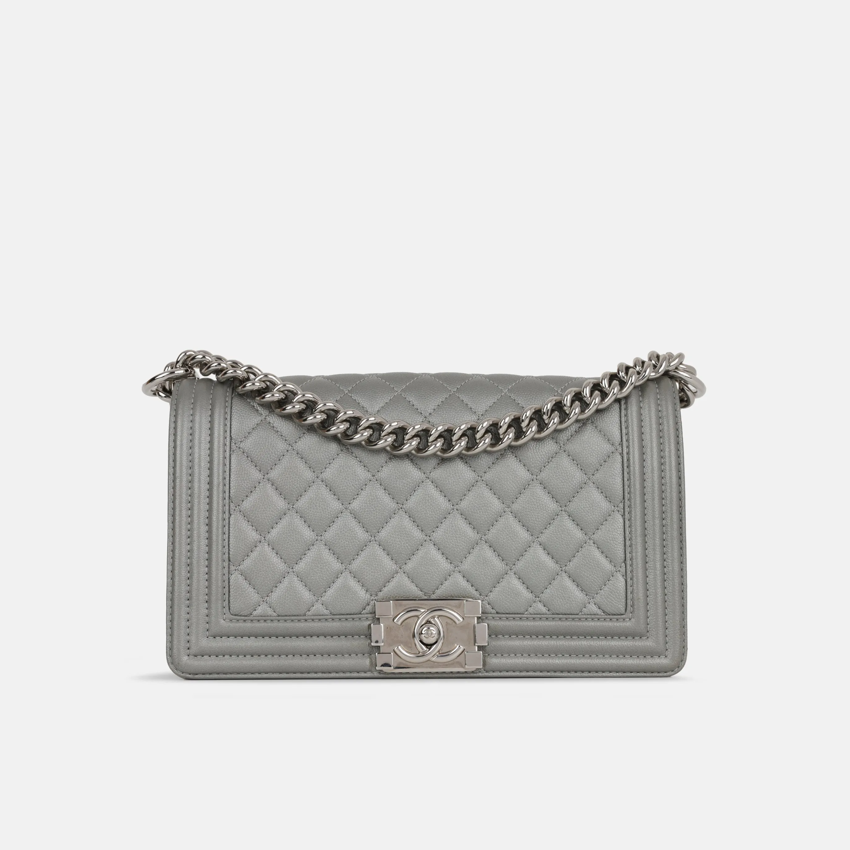 Chanel Boy Bag - Silver