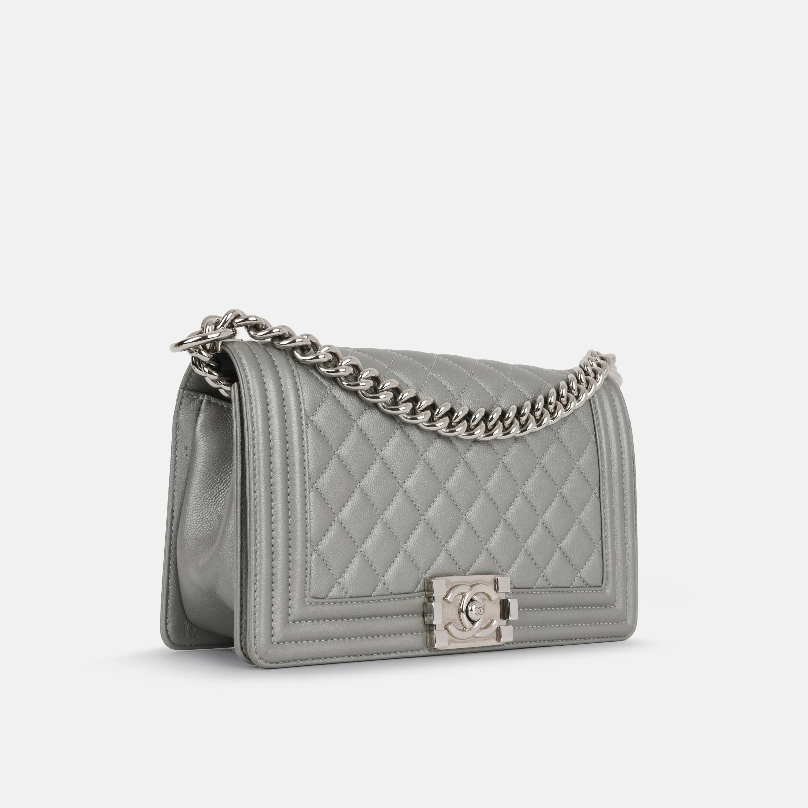 Chanel Boy Bag - Silver
