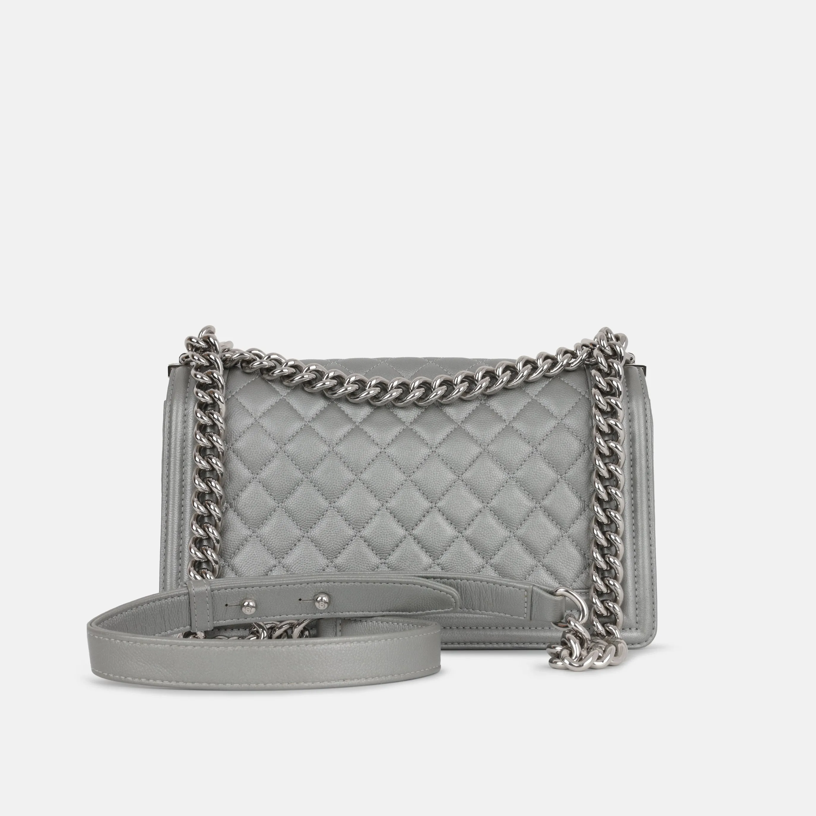 Chanel Boy Bag - Silver
