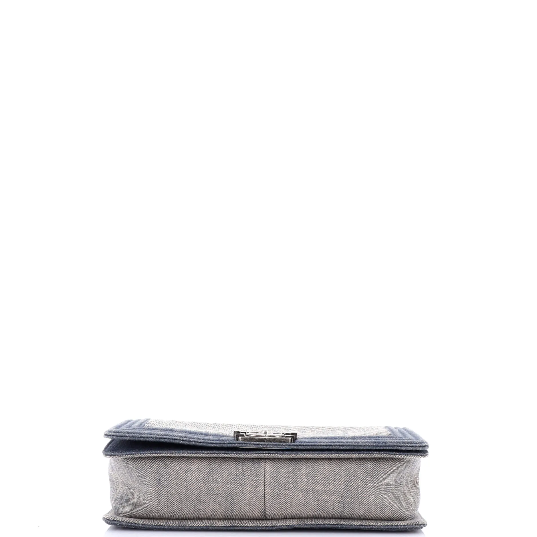Chanel Boy Flap Bag Chevron Denim New