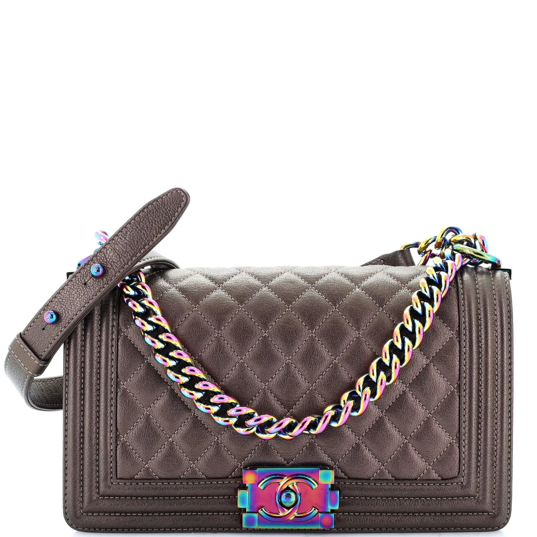 Chanel Boy Flap Bag Quilted Iridescent