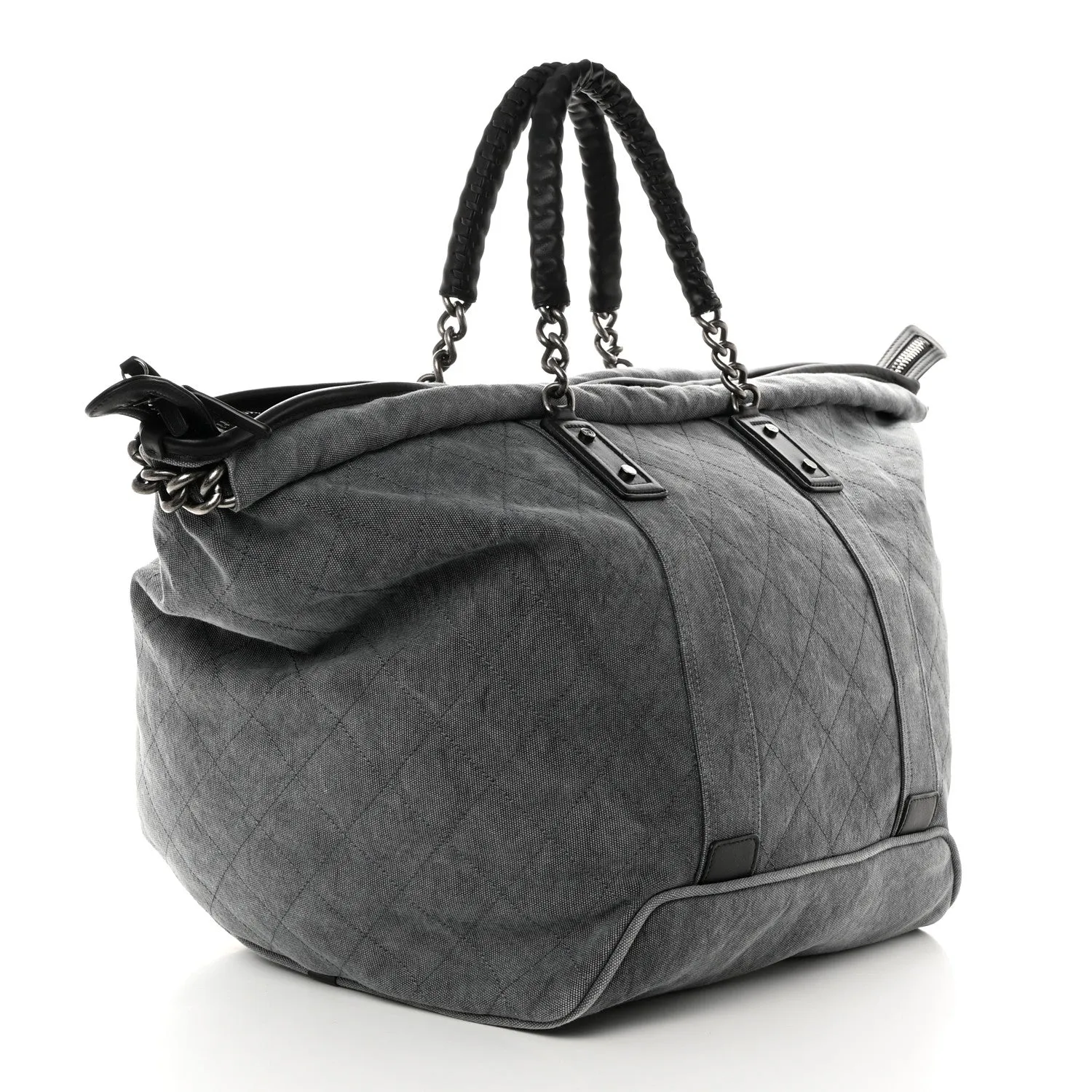 Chanel Canvas Cc Cocoon Travel Tote Grey