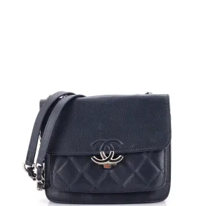 Chanel Cc Box Flap Bag Quilted Caviar