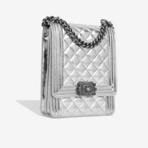 Chanel North South Boy Bag - Silver