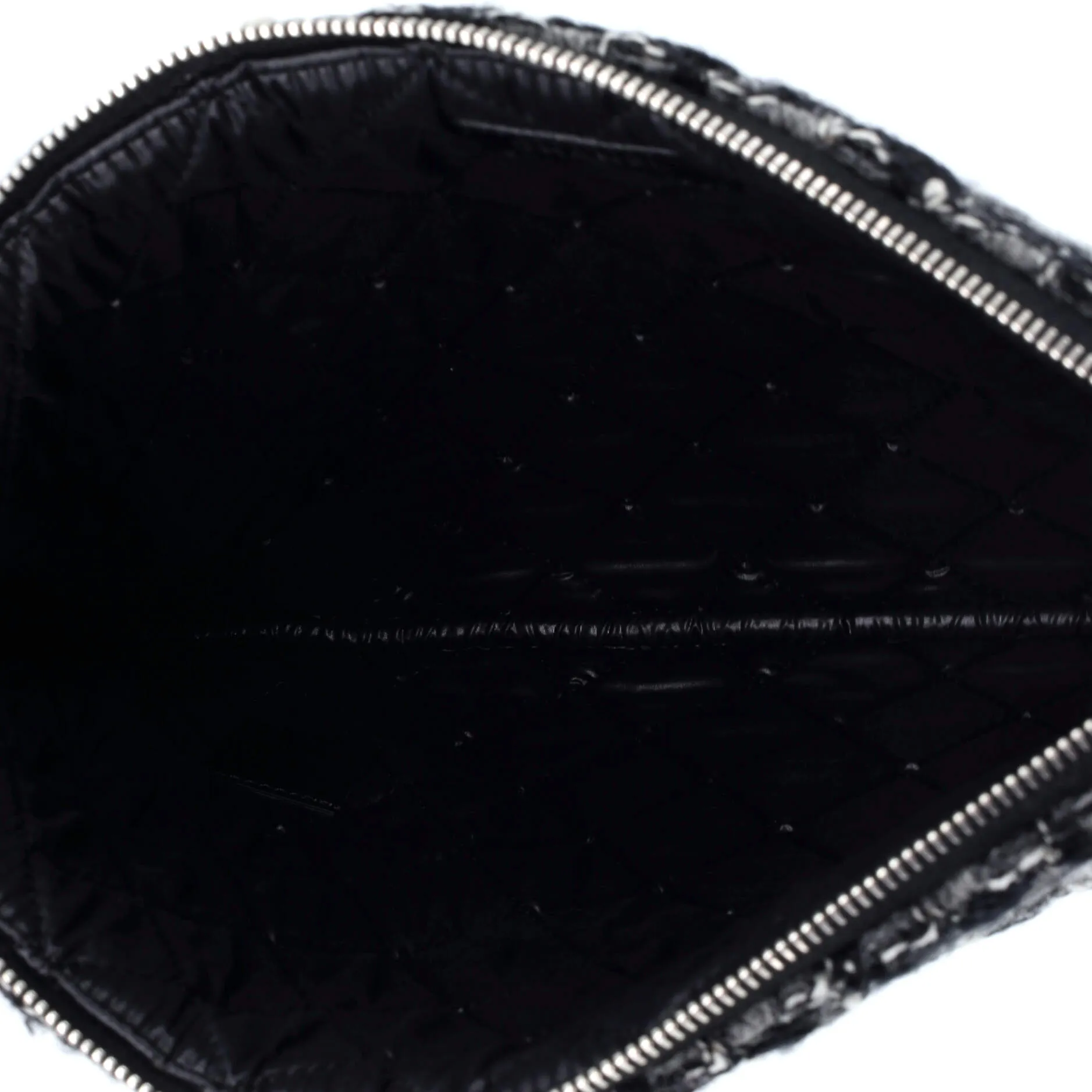Chanel O Case Clutch Quilted Tweed And