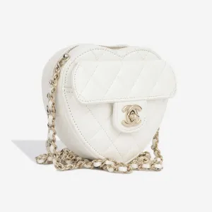 Chanel Small Heart Bag - White