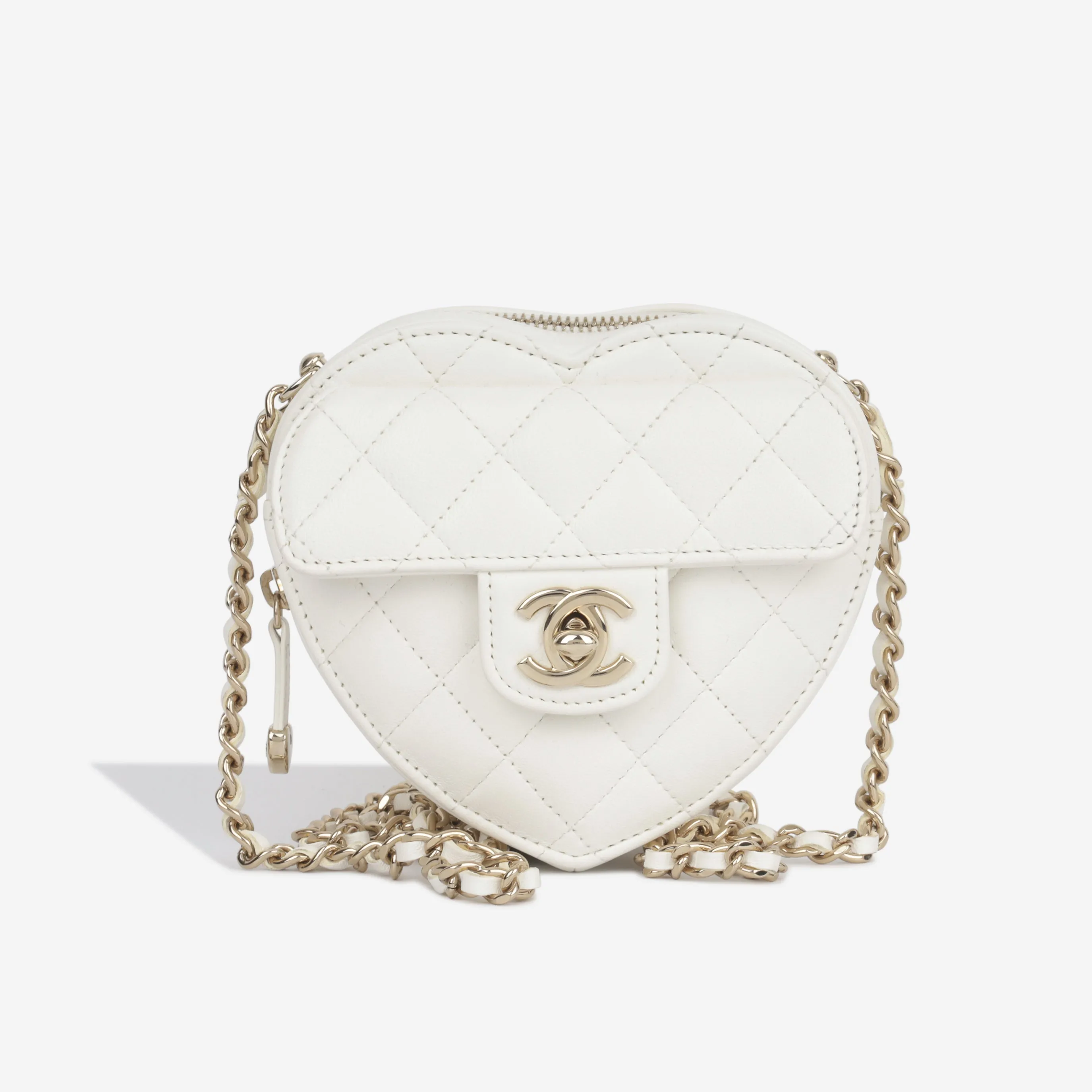 Chanel Small Heart Bag - White