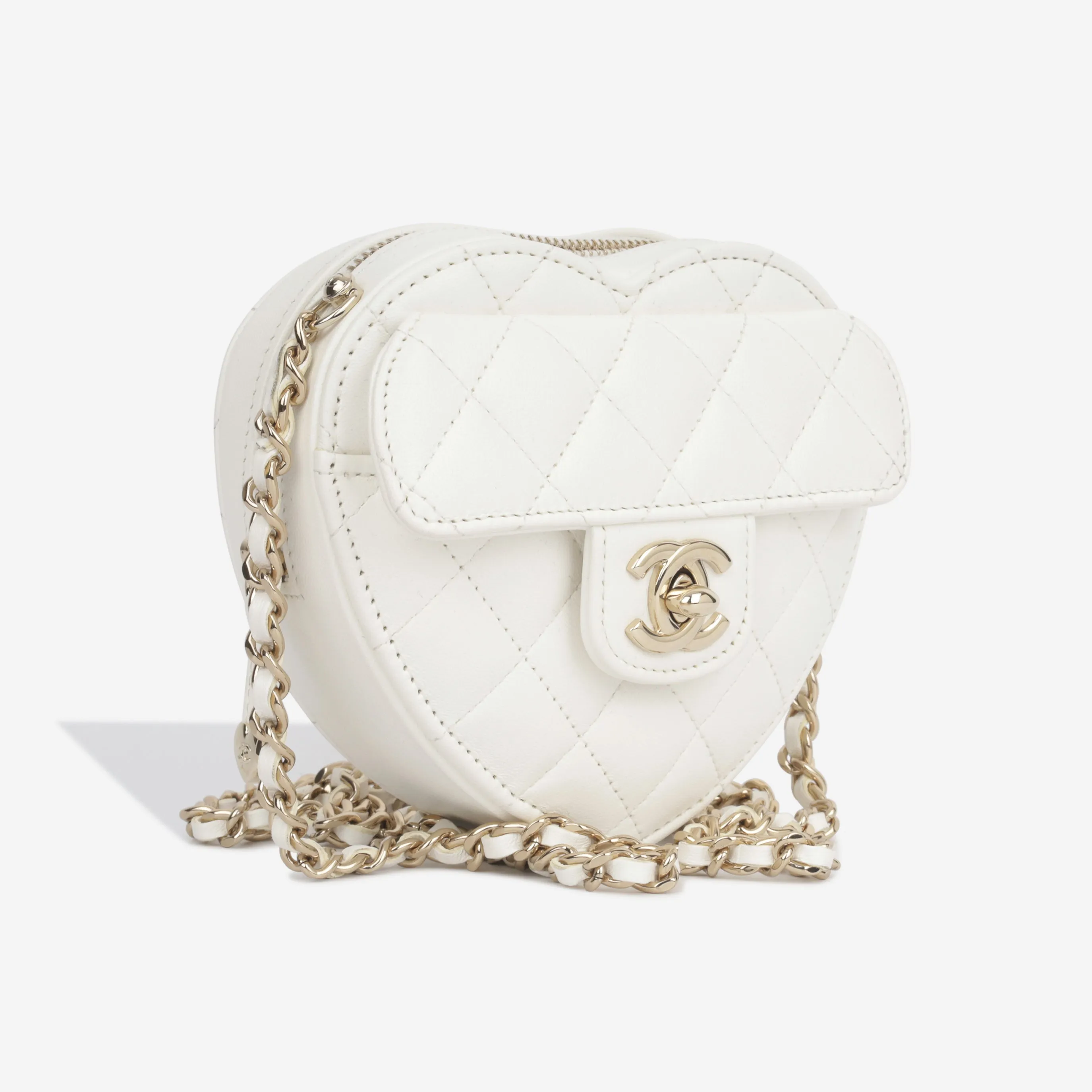 Chanel Small Heart Bag - White