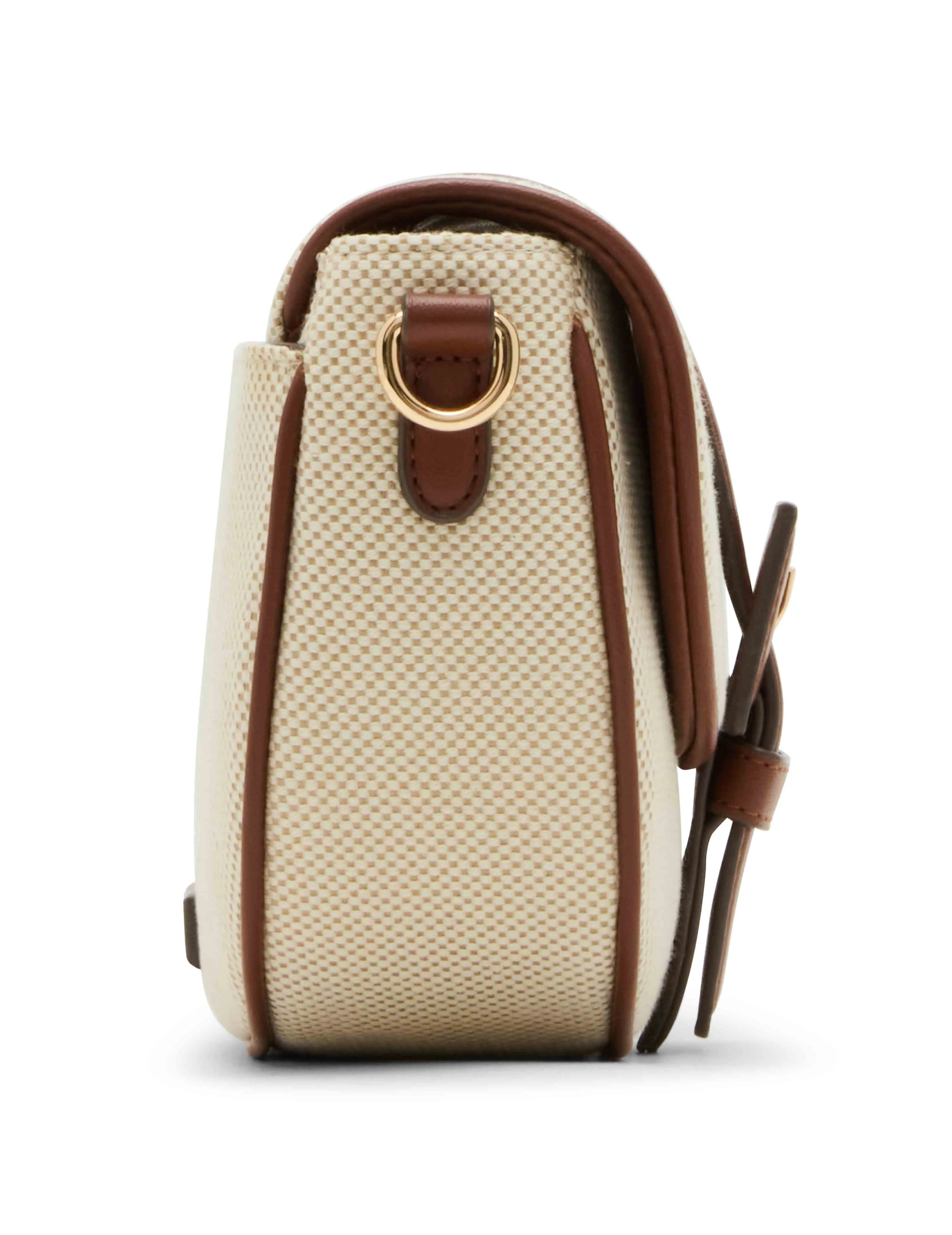Covered Buckle Canvas Saddle Crossbody