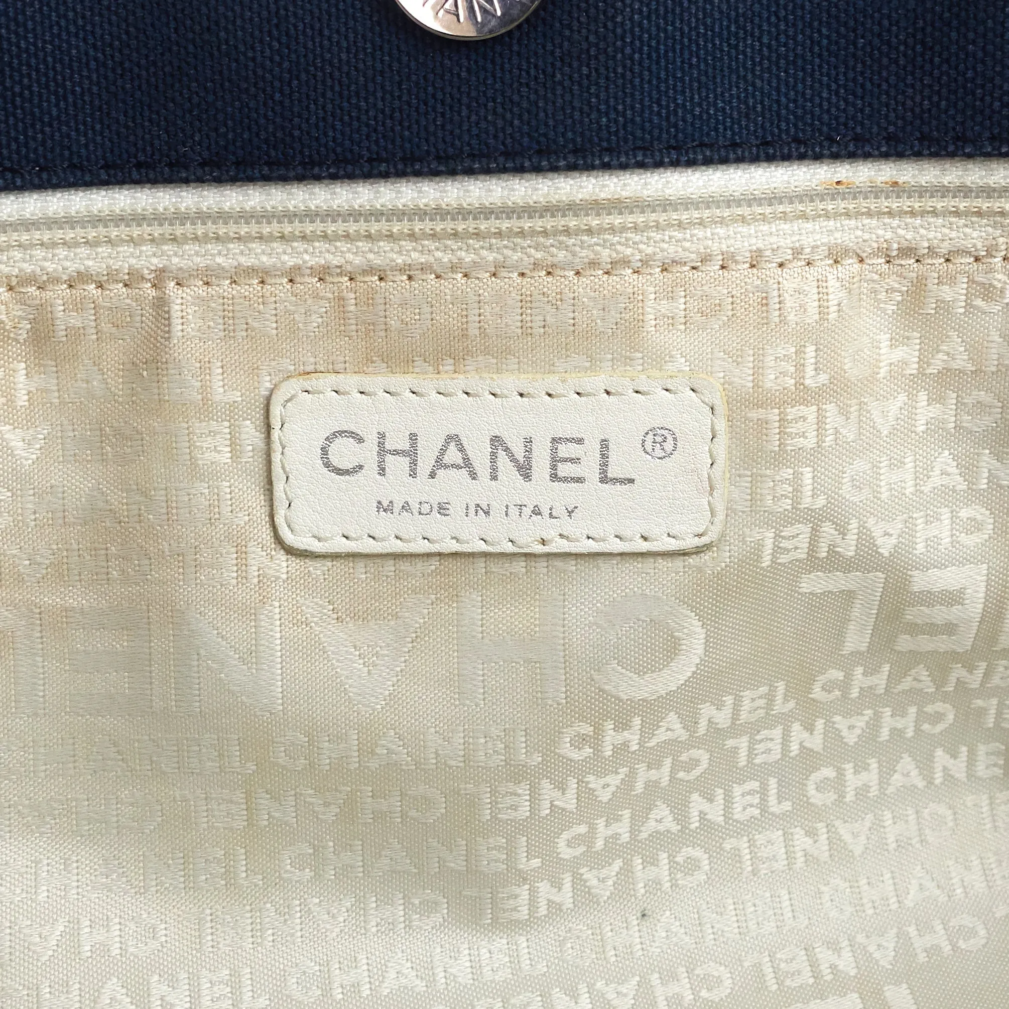 Cruise Line No. 5 Medium Quilted Canvas Shopping Tote Bag