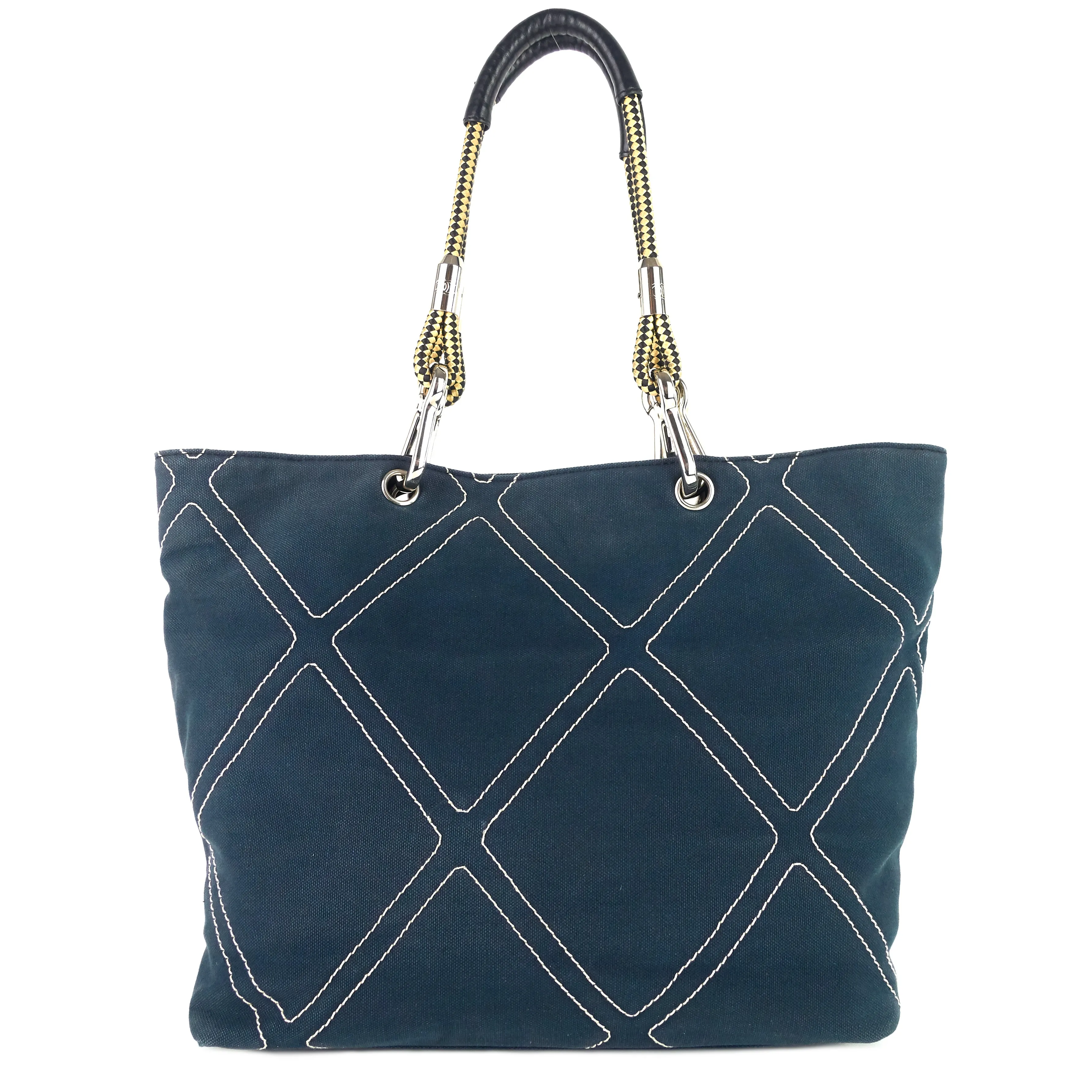 Cruise Line No. 5 Medium Quilted Canvas Shopping Tote Bag