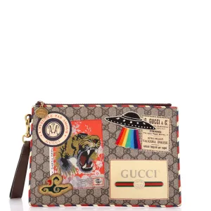 Gucci Courrier Pouch Gg Coated Canvas
