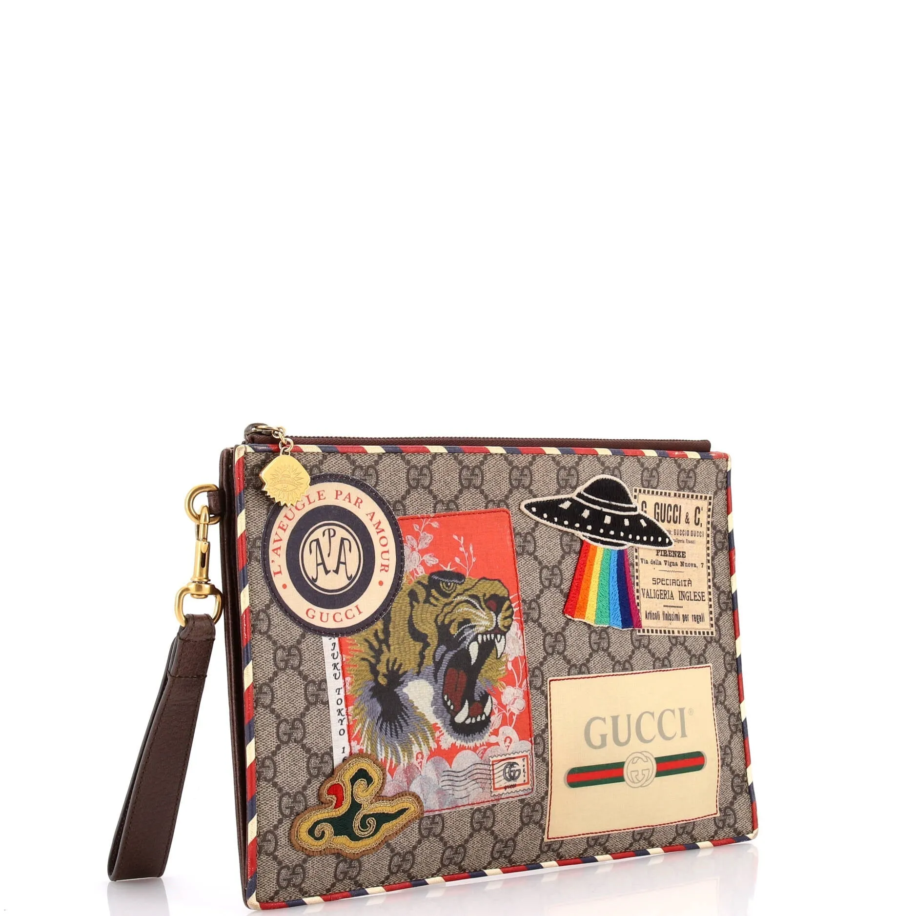 Gucci Courrier Pouch Gg Coated Canvas