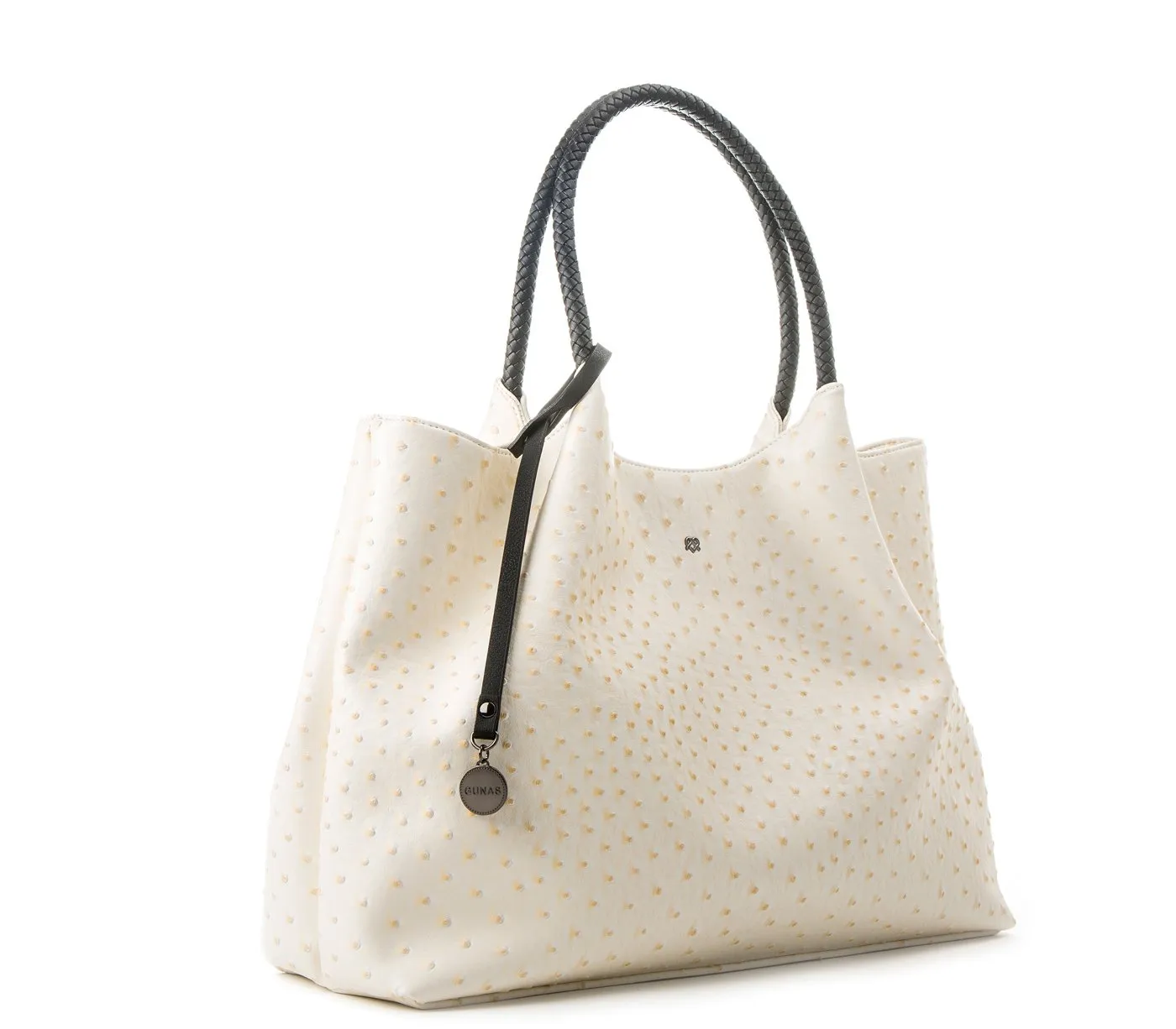 Gunas New York Naomi White Vegan Leather Tote Bag