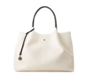 Gunas New York Naomi White Vegan Leather Tote Bag