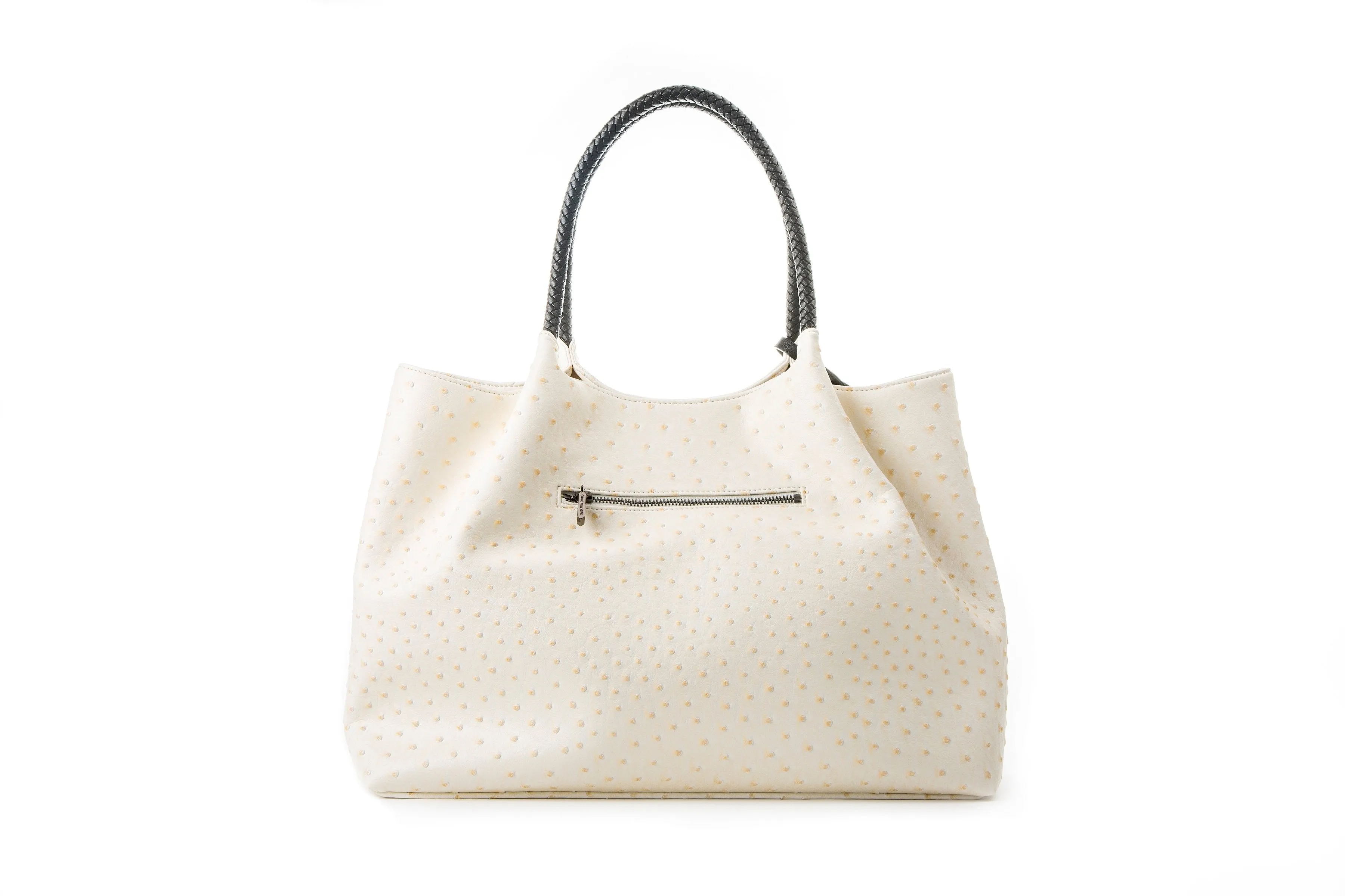 Gunas New York Naomi White Vegan Leather Tote Bag