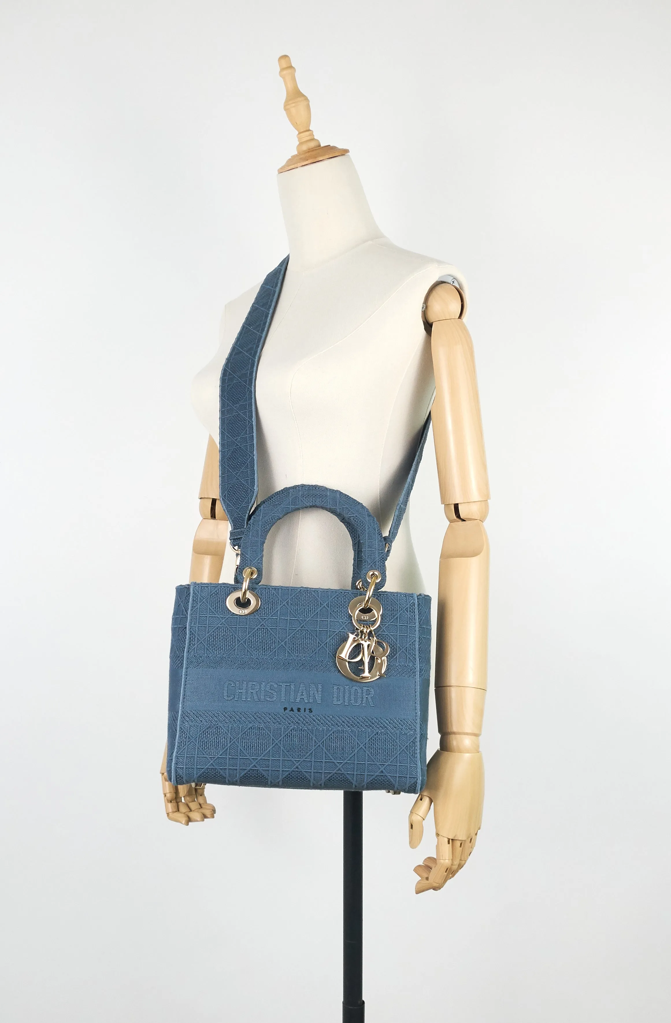 Lady D-Lite Medium Embroidered Cannage Bag
