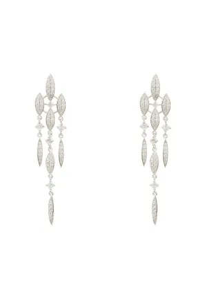 Latelita London Valencia Statement Drop Earring White Cz Silver