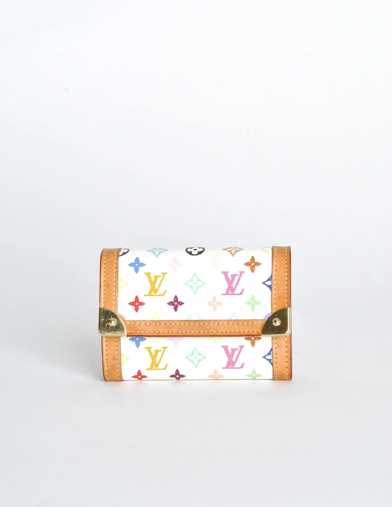 Louis Vuitton White Multicolor Monogram Trifold Wallet