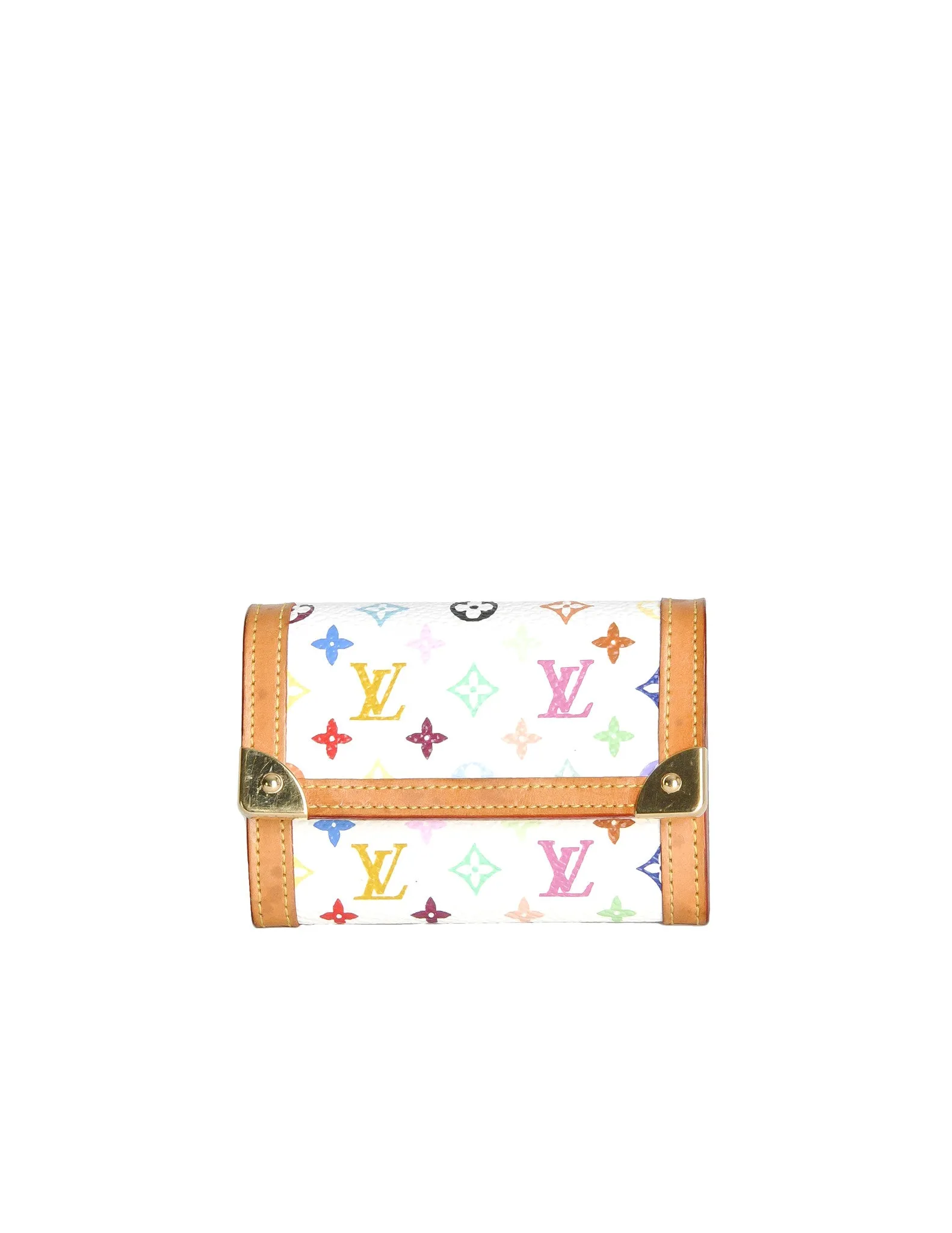 Louis Vuitton White Multicolor Monogram Trifold Wallet