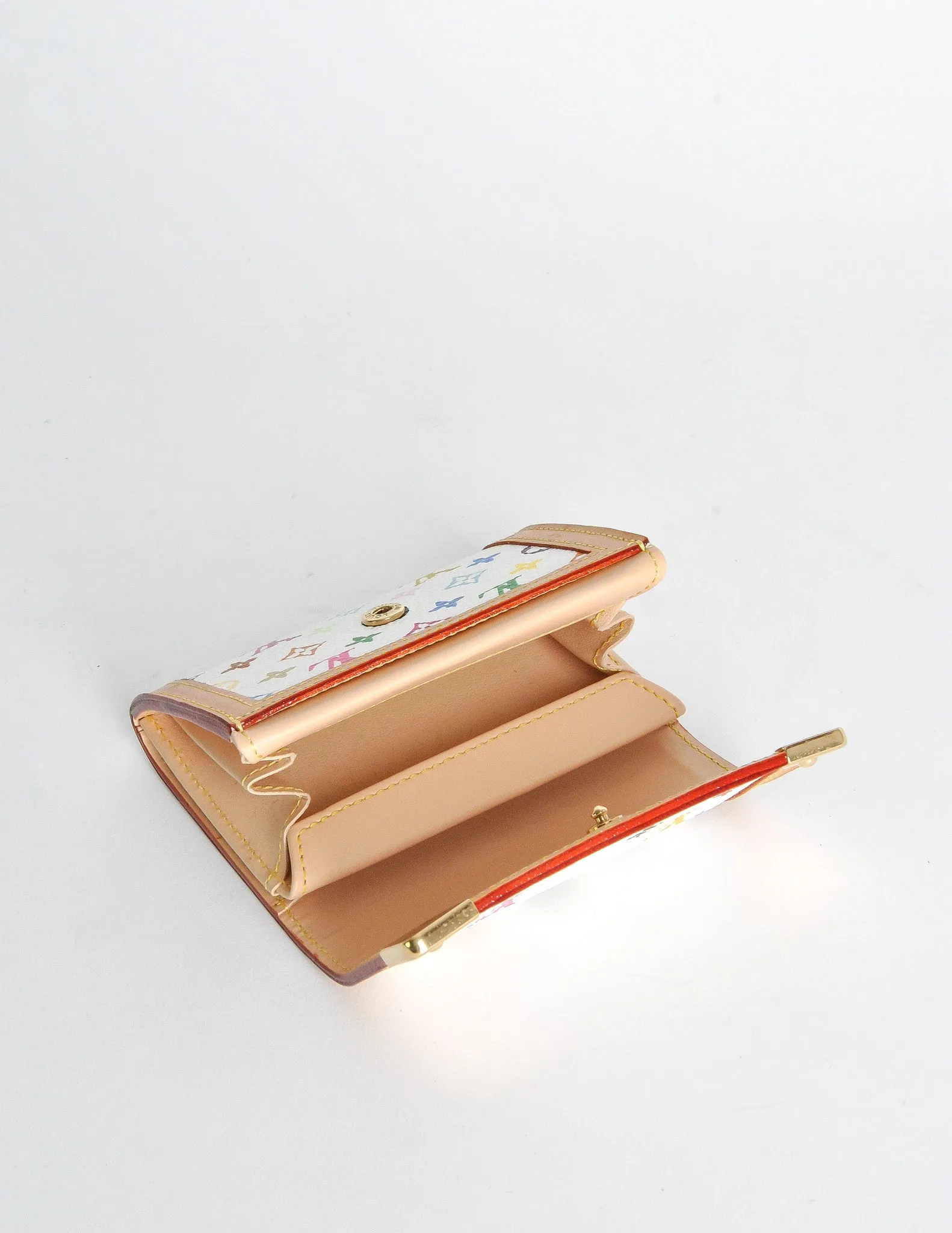 Louis Vuitton White Multicolor Monogram Trifold Wallet