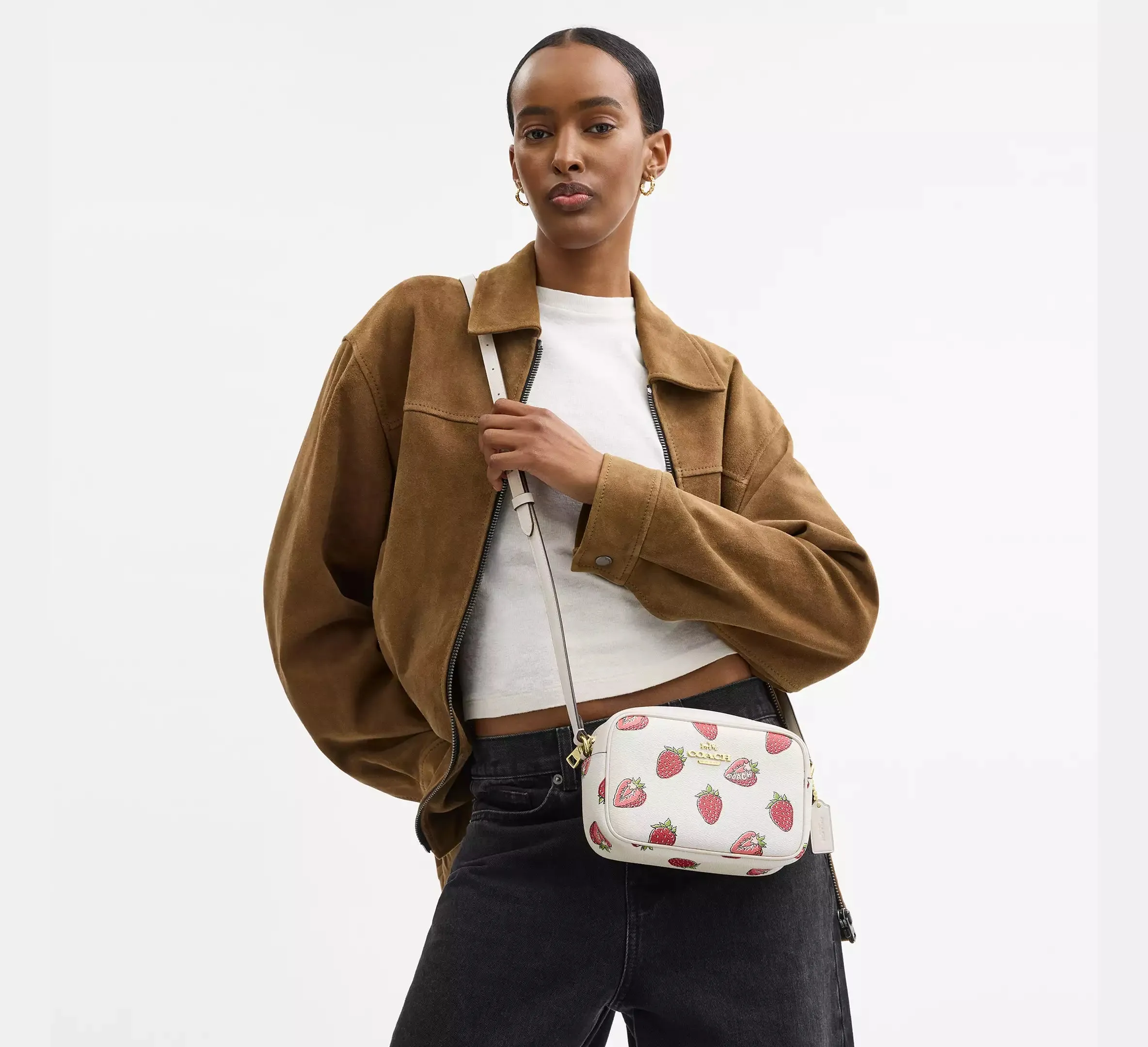 Mini Jamie Camera Bag With Strawberry Print