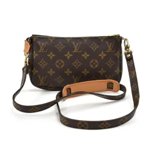Pochette Accessoires Monogram Canvas Bag with Canvas Strap