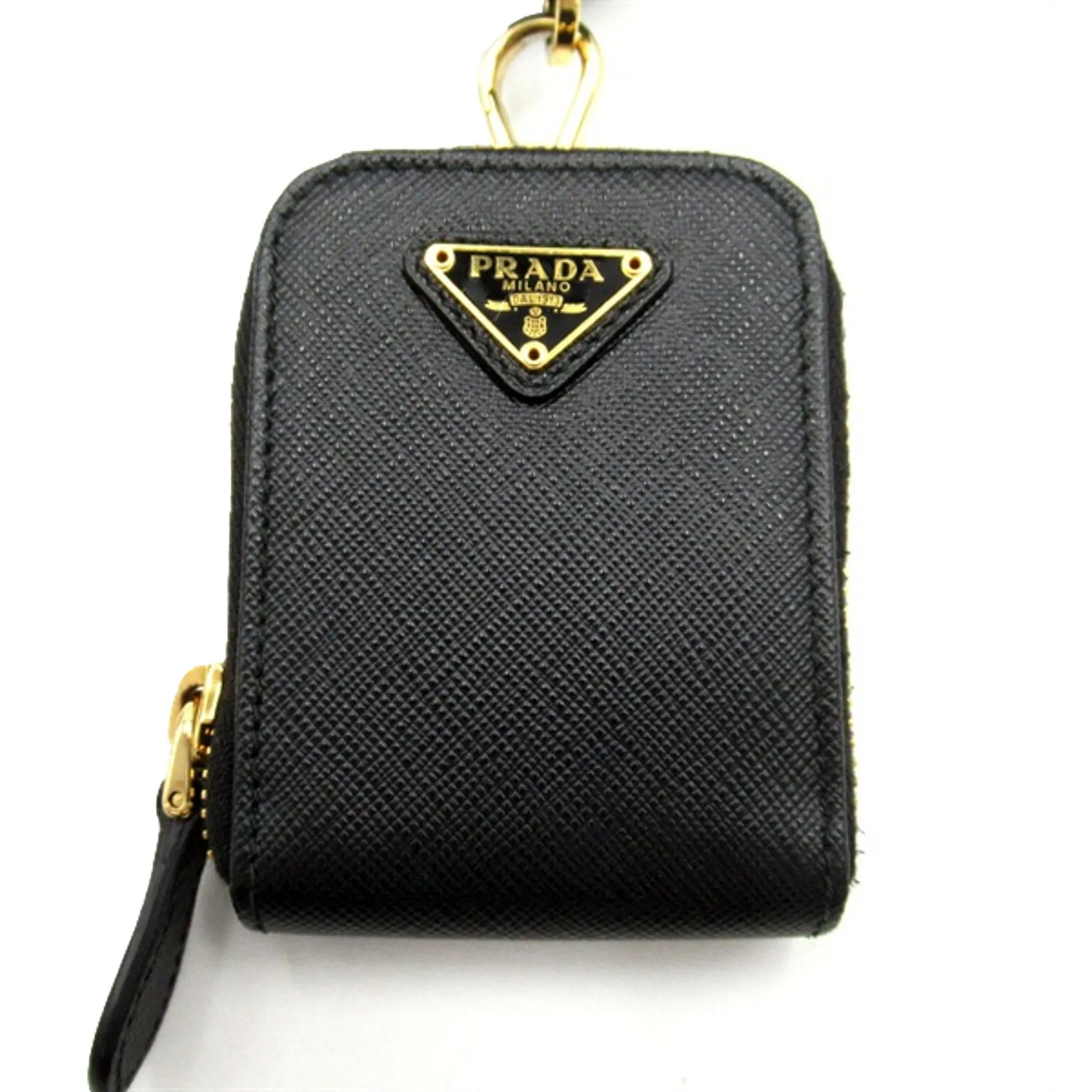 Prada Two-way Top Handle Crossbody Bag Saffiano Leather Black Gold Hardware