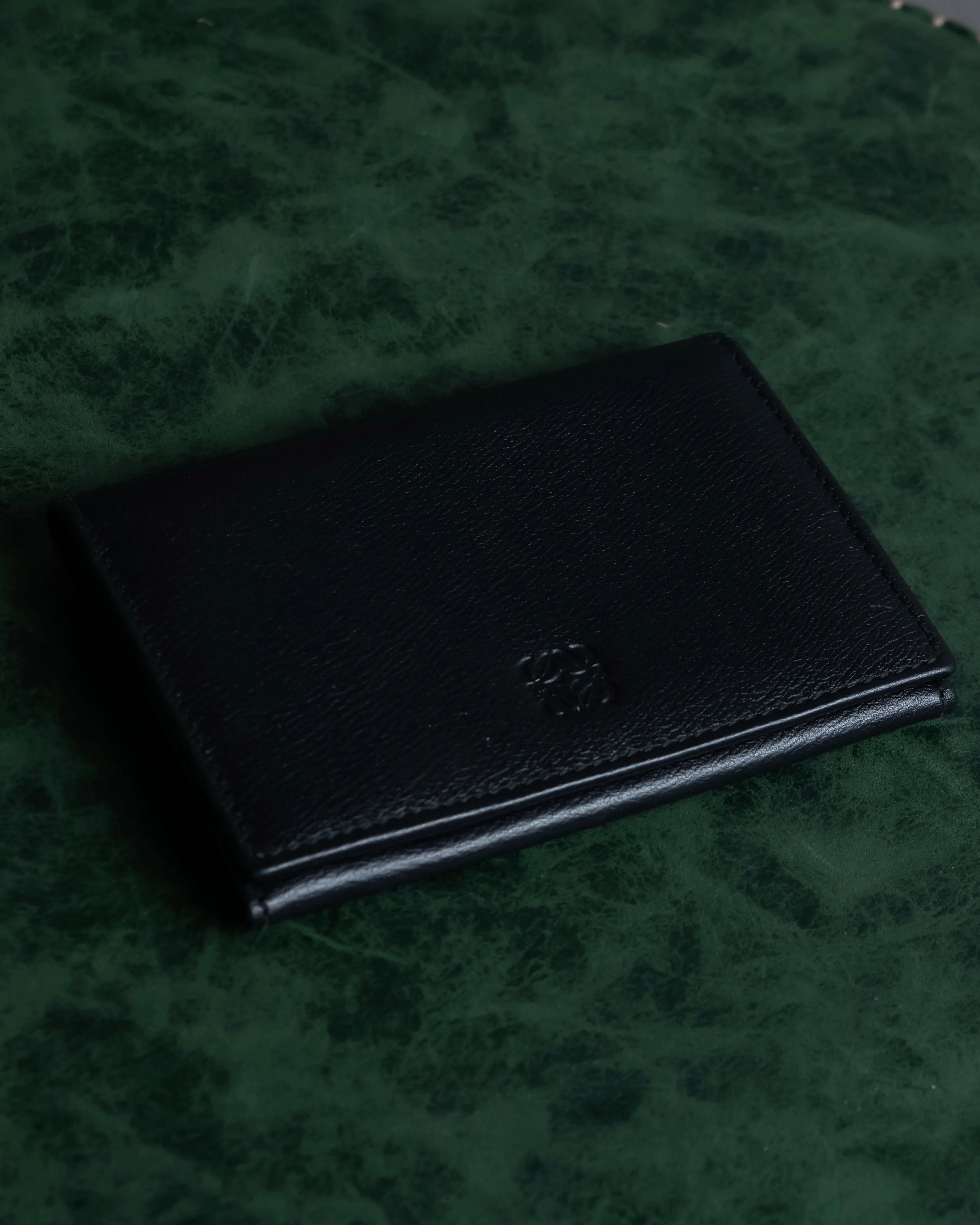 "LOEWE" Anagram logo engraved leather card case
