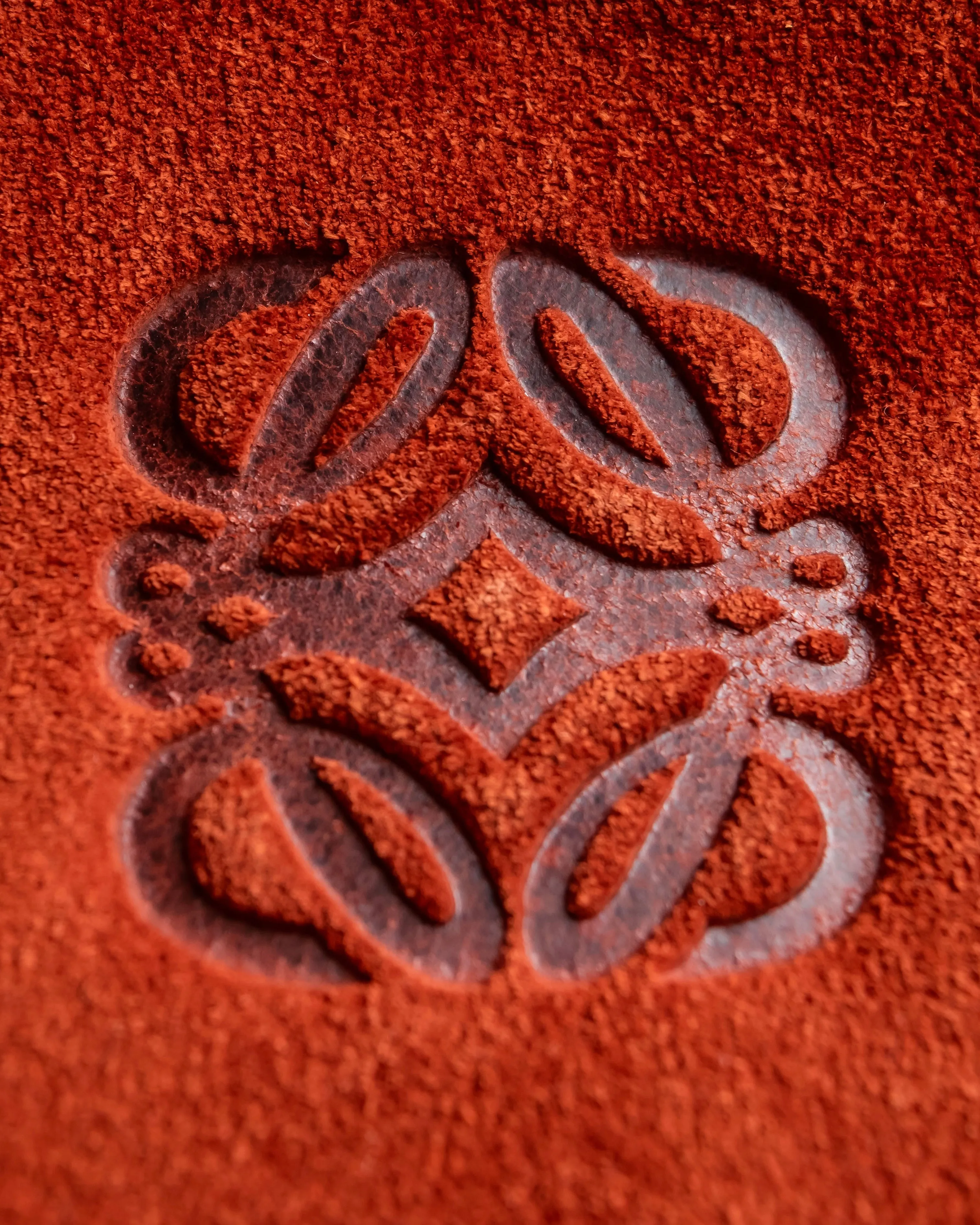 "LOEWE" Anagram logo engraved suede leather tote bag